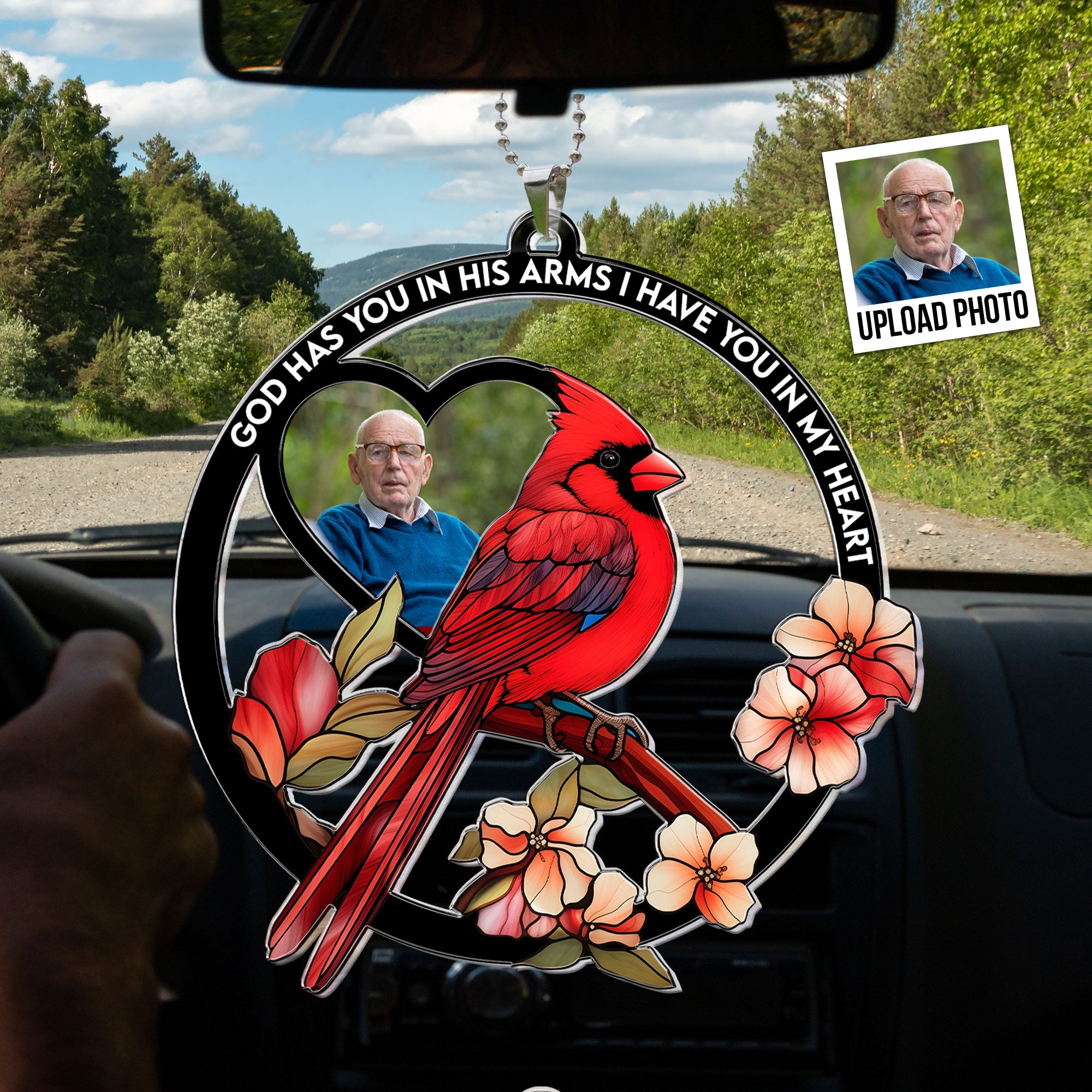 Have You In My Heart - Personalized Photo Rear View Mirror Accessory