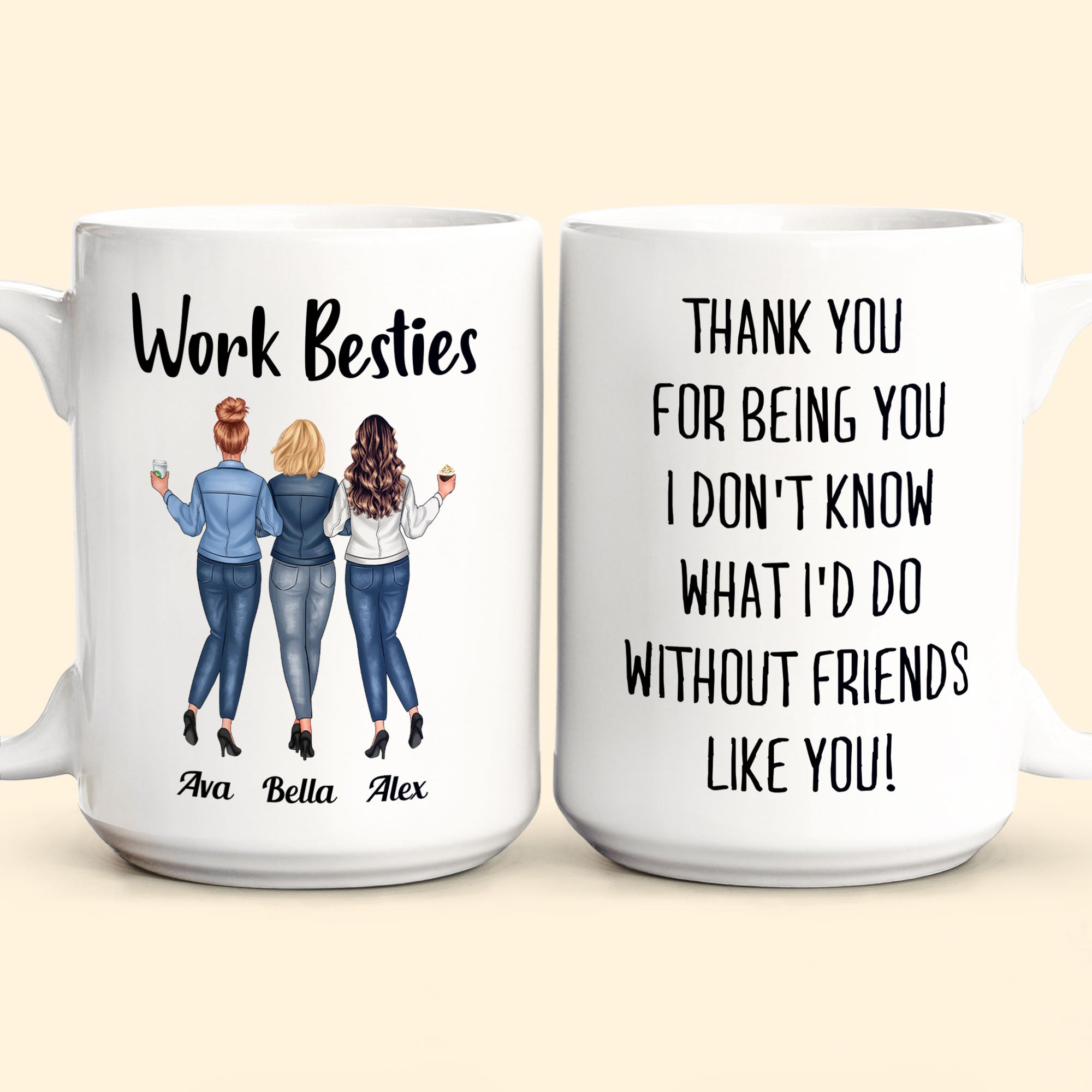 Work Bestie Thank You For Being You - Personalized Mug