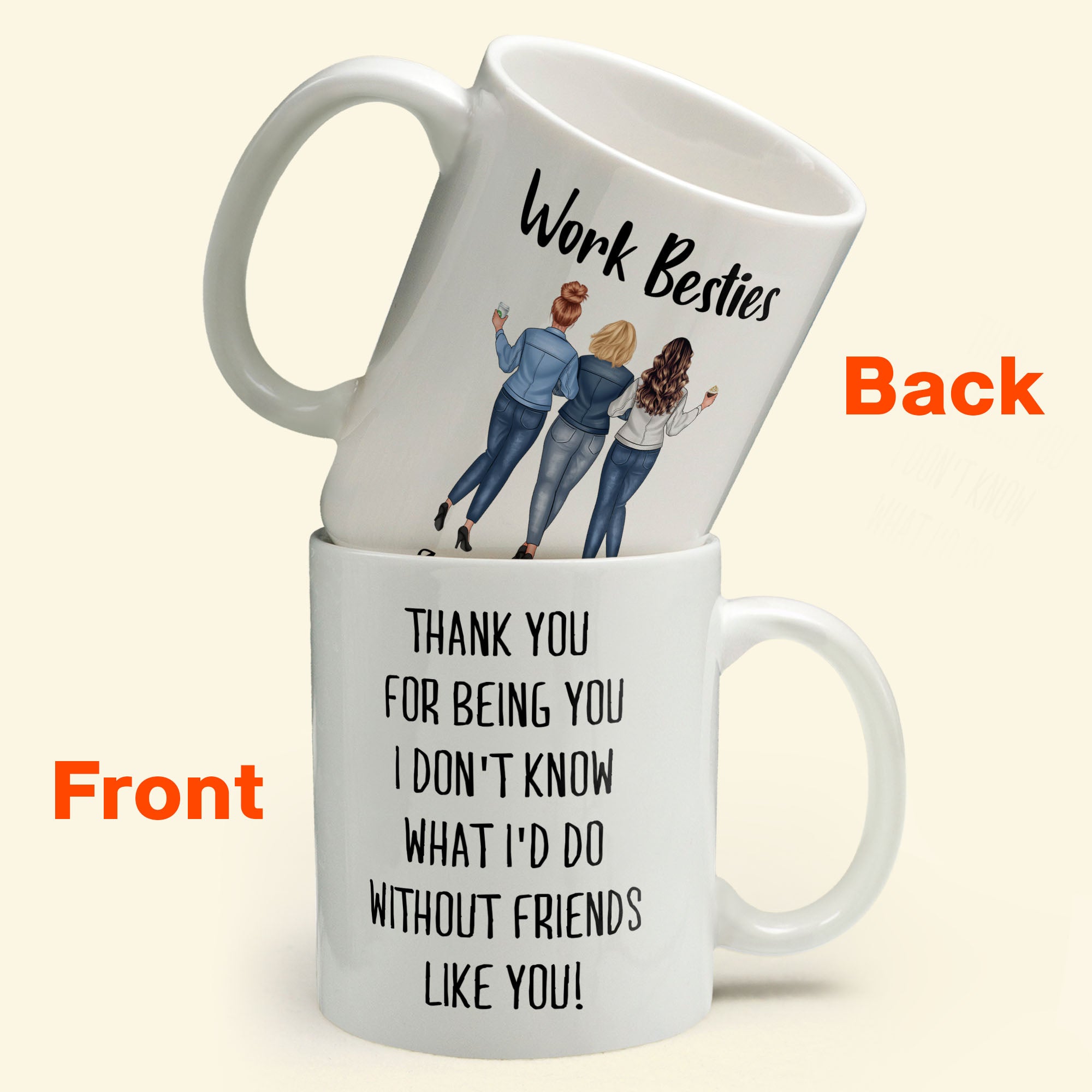 Work Bestie Thank You For Being You - Personalized Mug