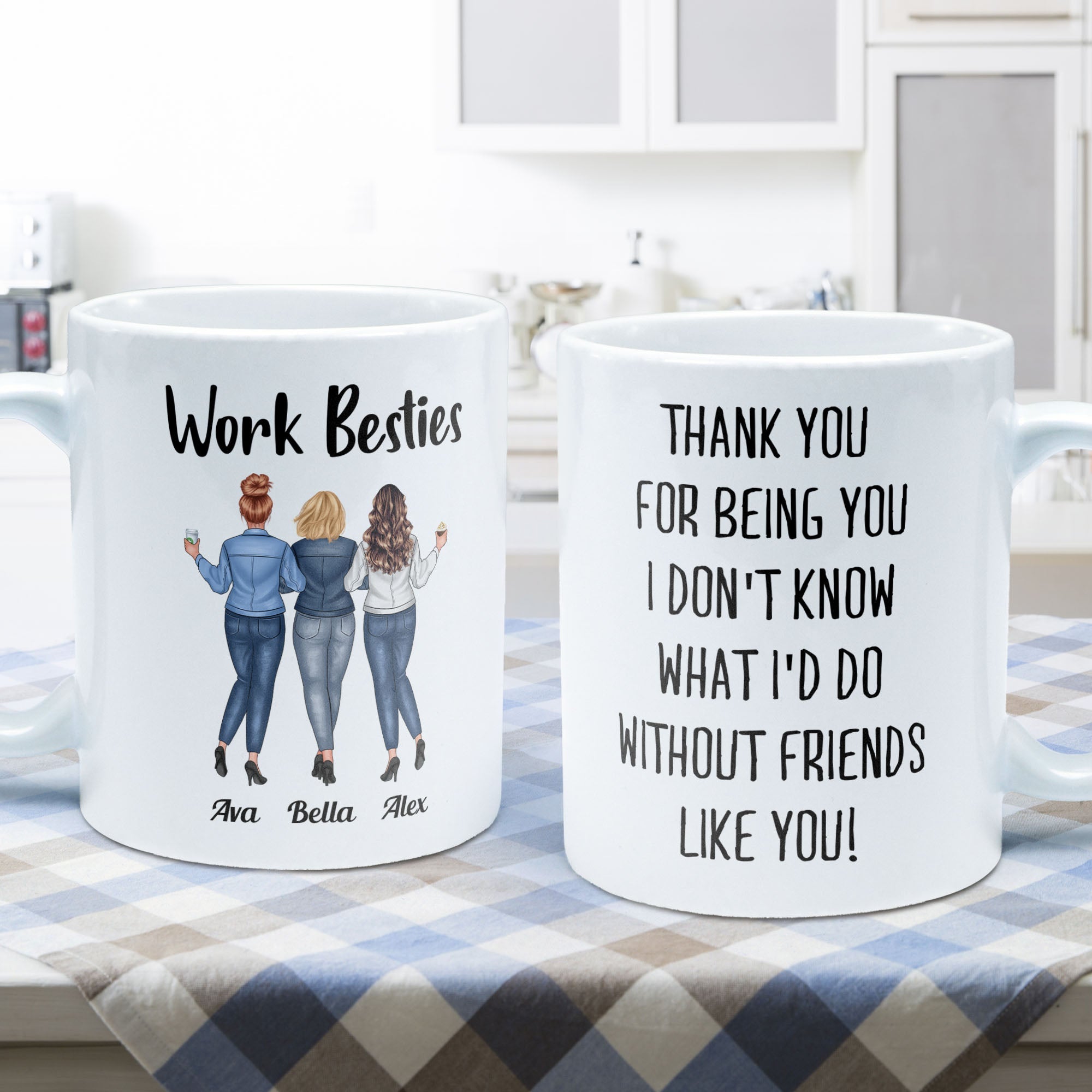 Work Bestie Thank You For Being You - Personalized Mug