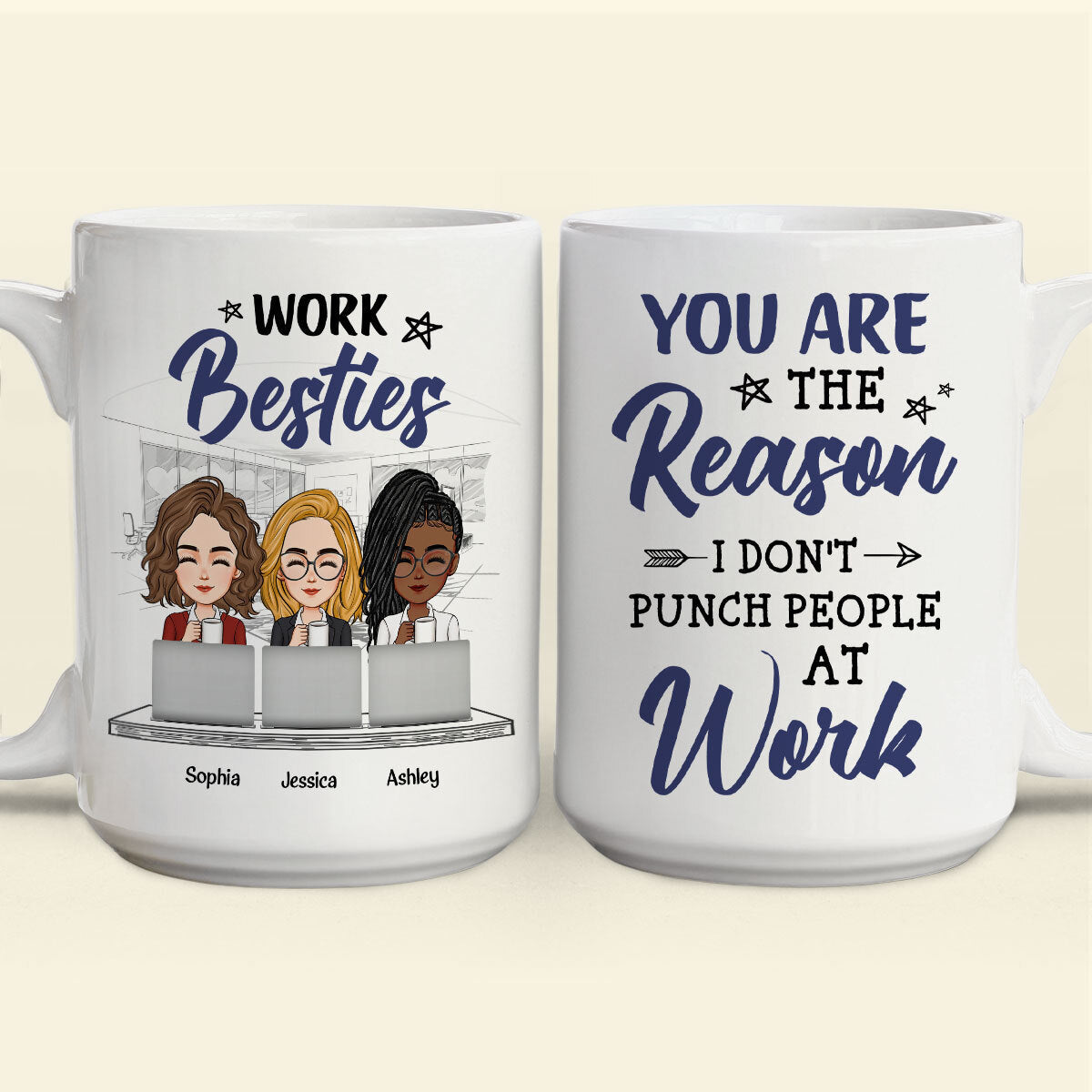 Work Besties - Personalized Mug