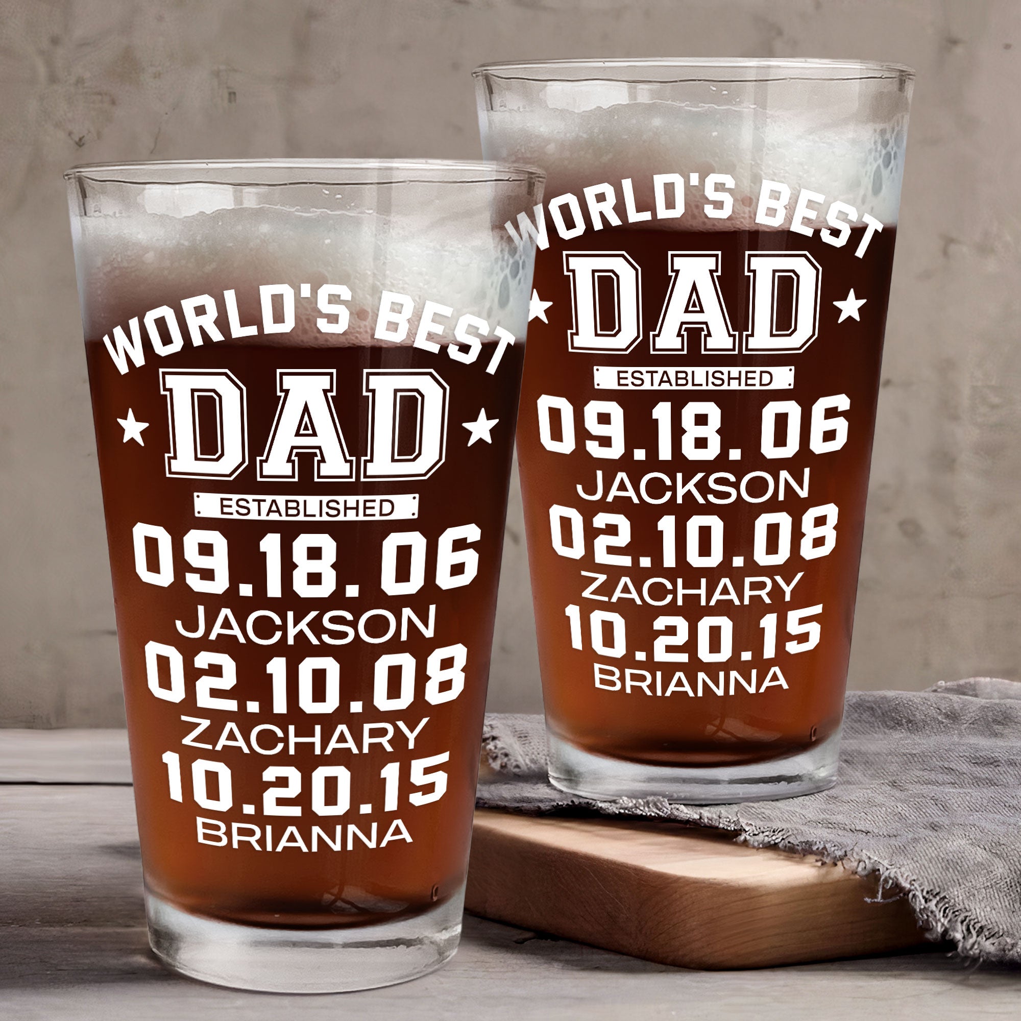 World's Best Dad - Personalized Beer Glass