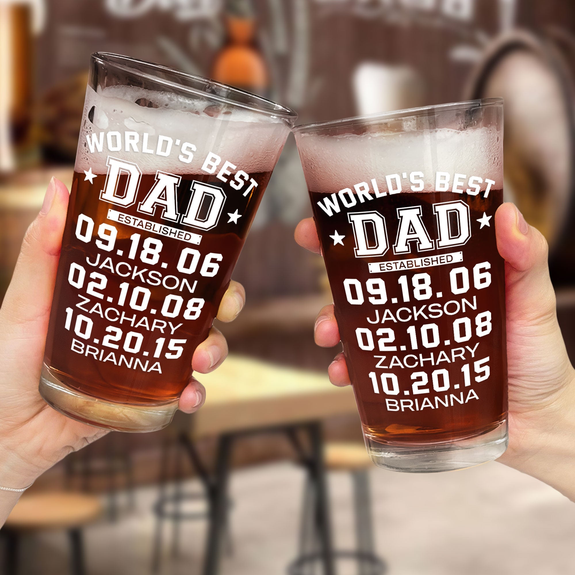 World's Best Dad - Personalized Beer Glass