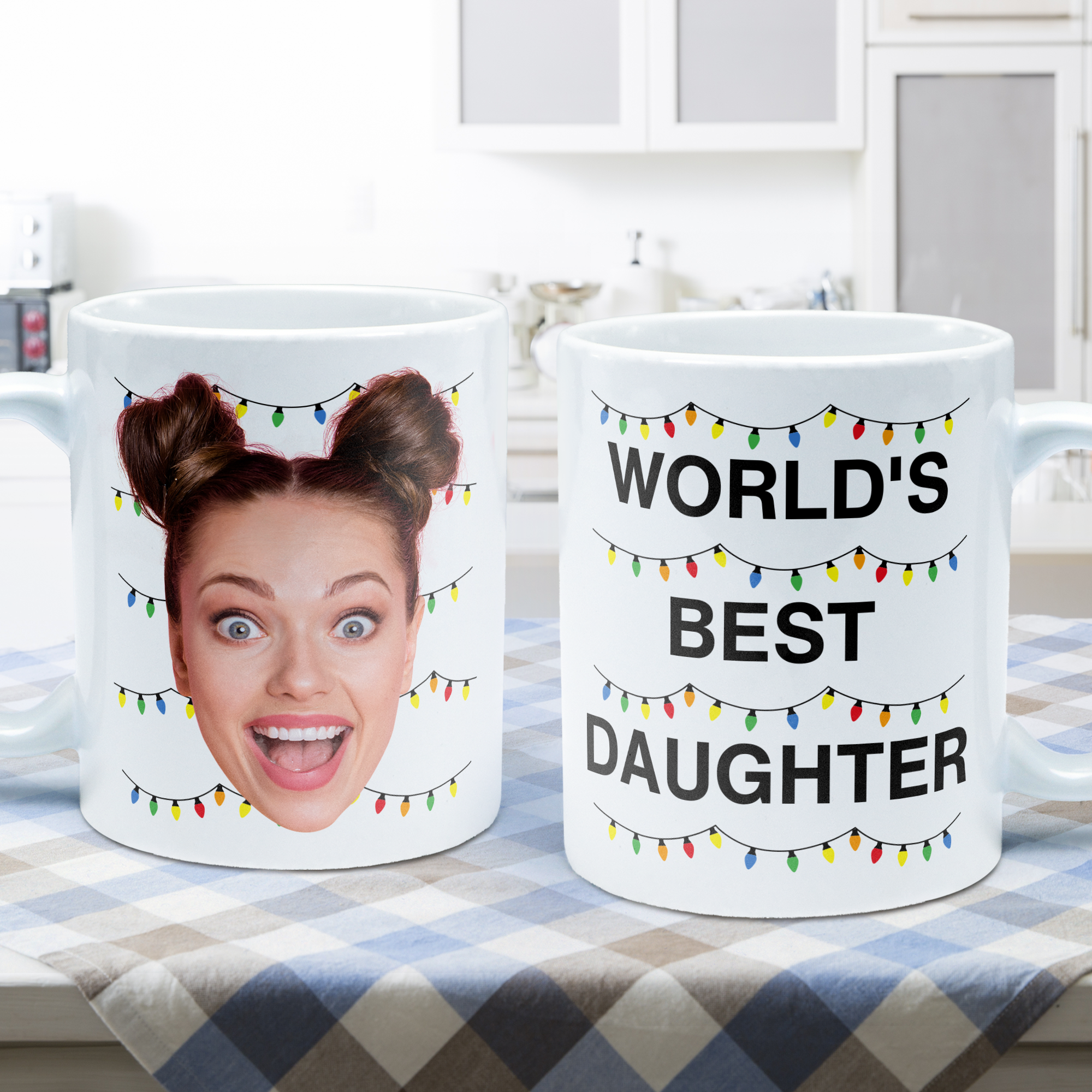 World's Best Daughter Funny Custom Face - Personalized Photo Mug