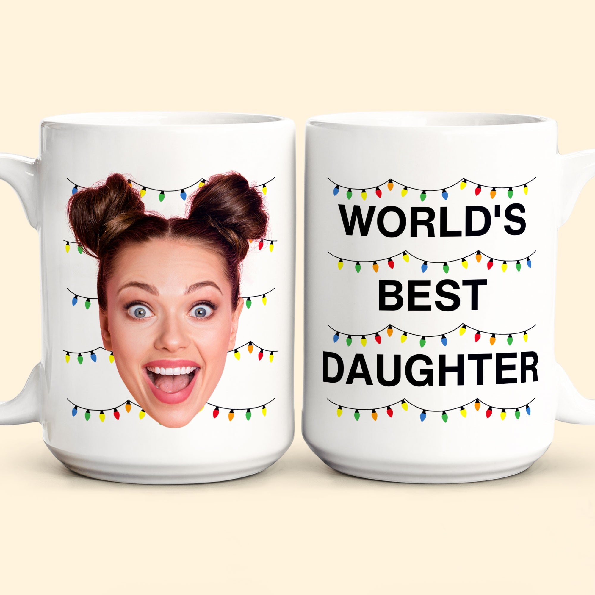 World's Best Daughter Funny Custom Face - Personalized Photo Mug