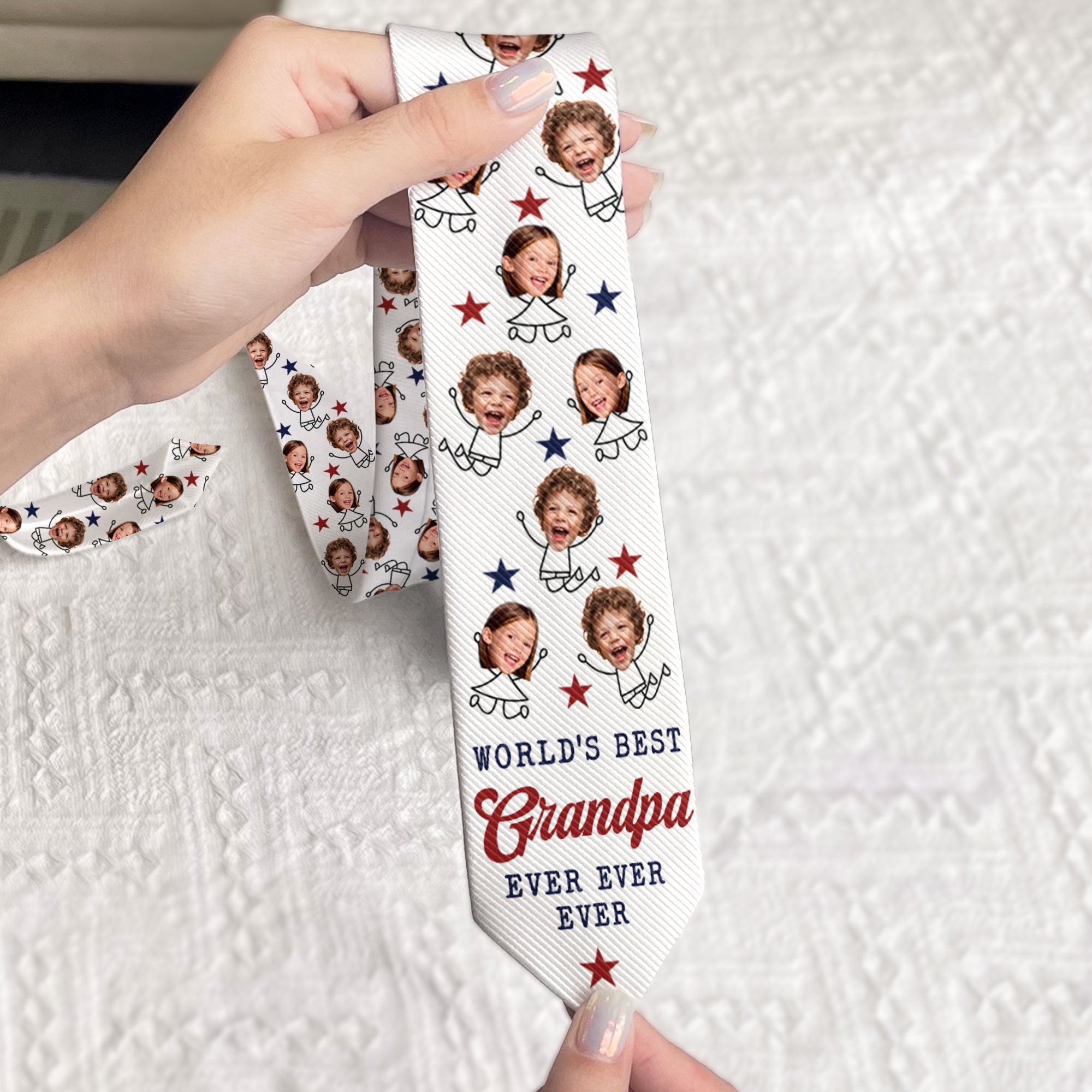 World's Best Grandpa - Custom Photo Tie