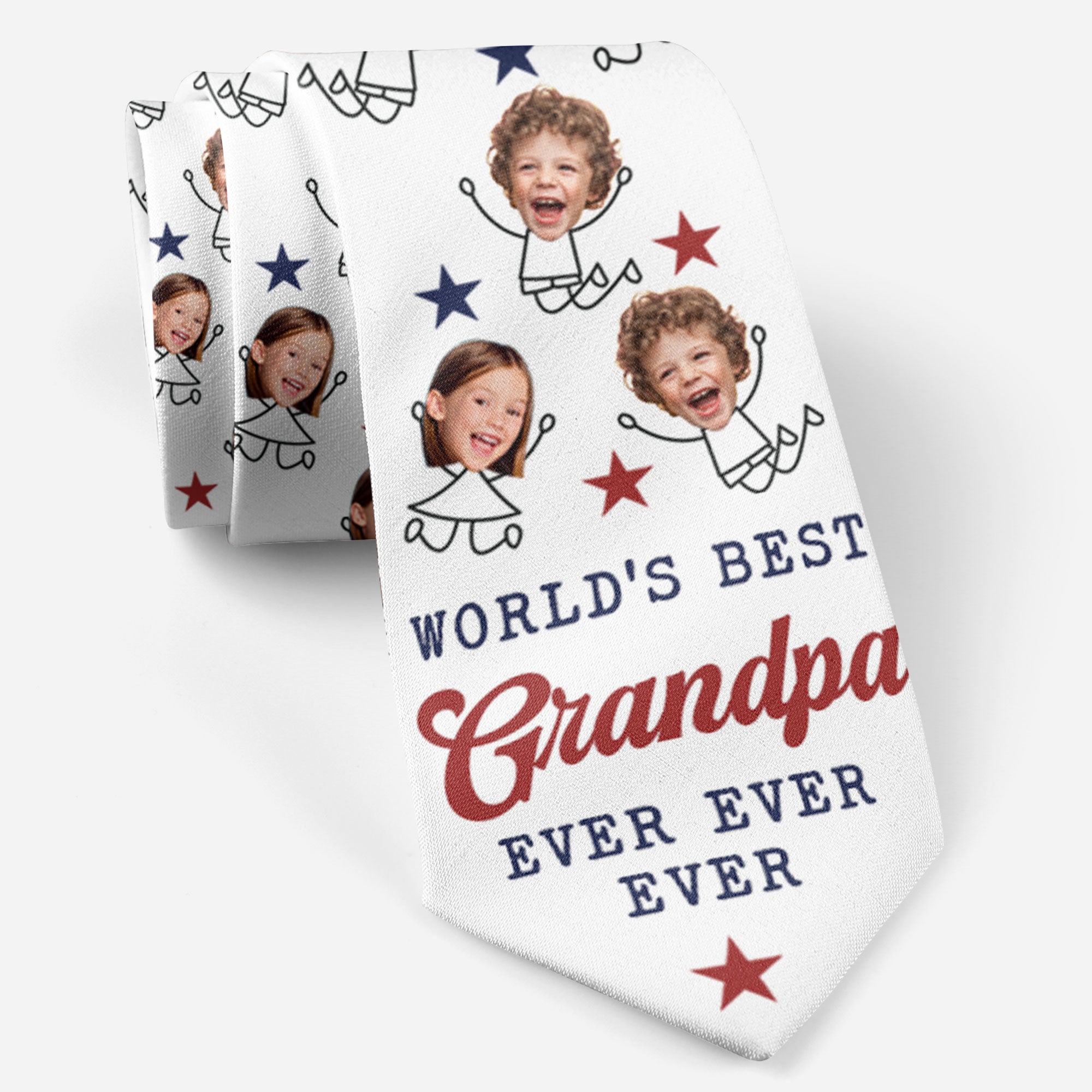 World's Best Grandpa - Custom Photo Tie