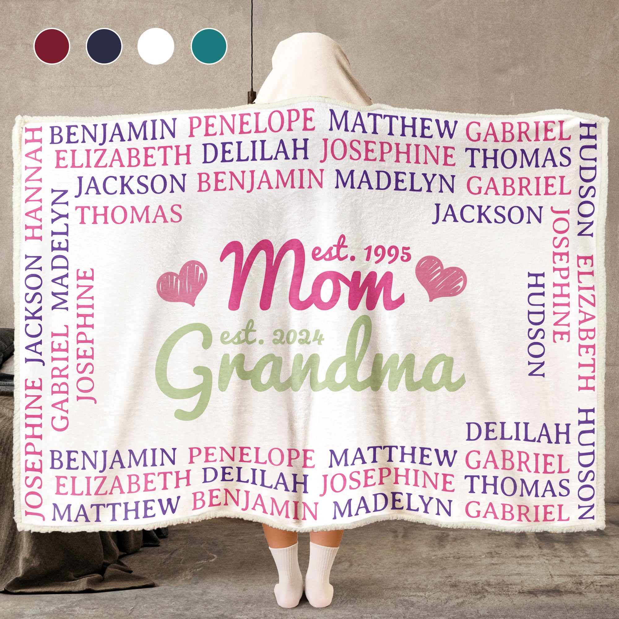 Wrapping Around Grandma - Personalized Wearable Blanket Hoodie