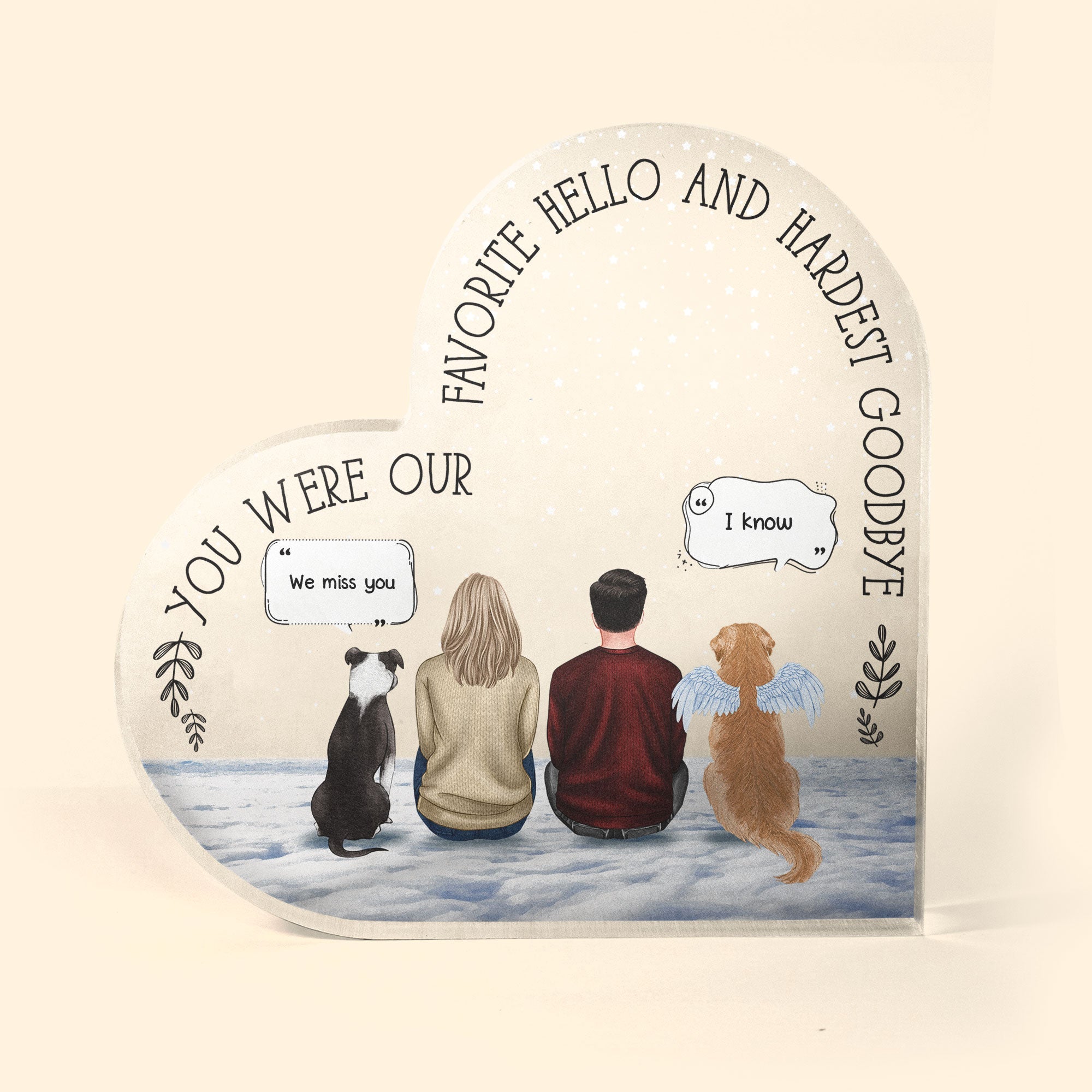 You Were My Favorite Hello And Hardest Goodbye - Personalized Heart Shaped Acrylic Plaque