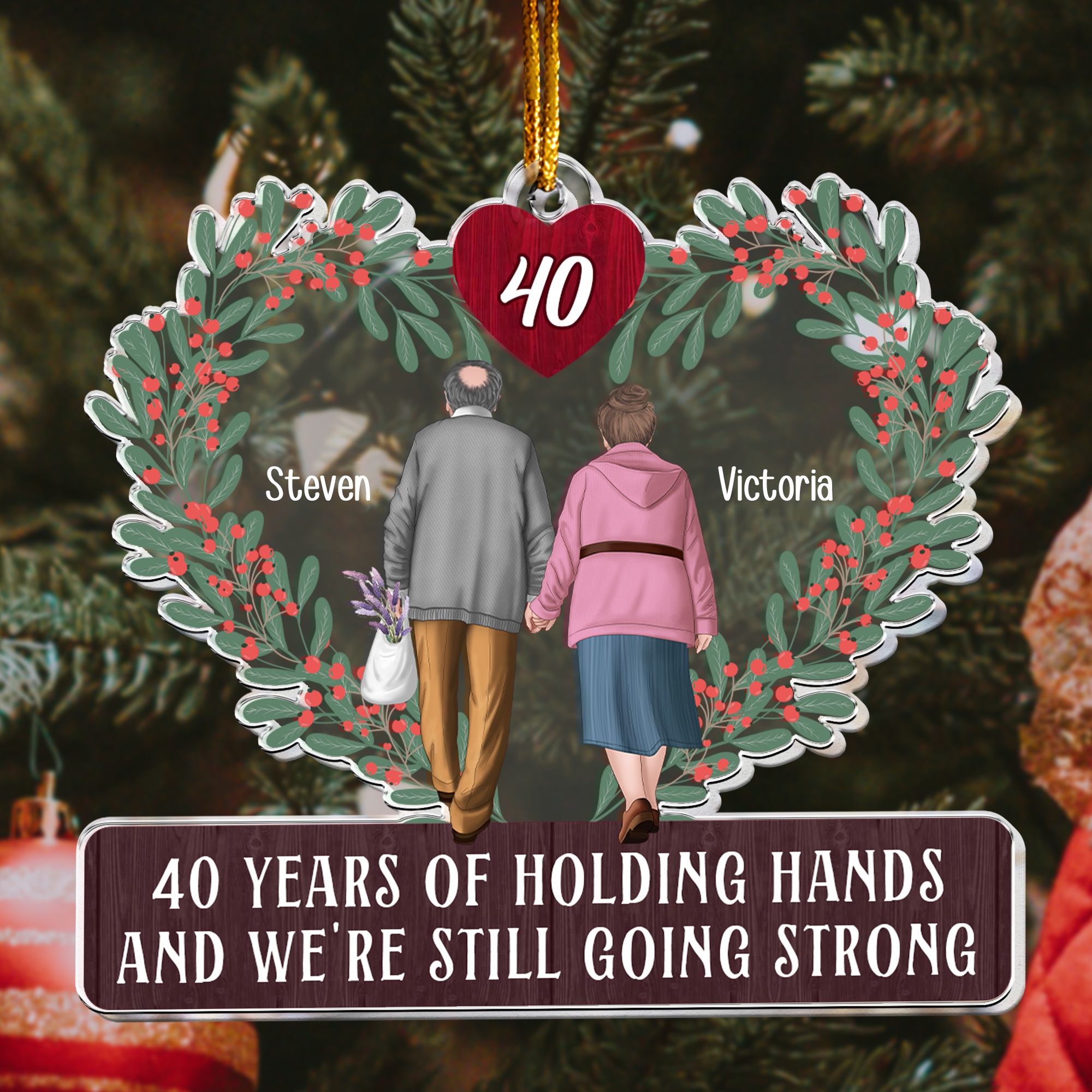 Years Of Holding Hands - Personalized Acrylic Ornament