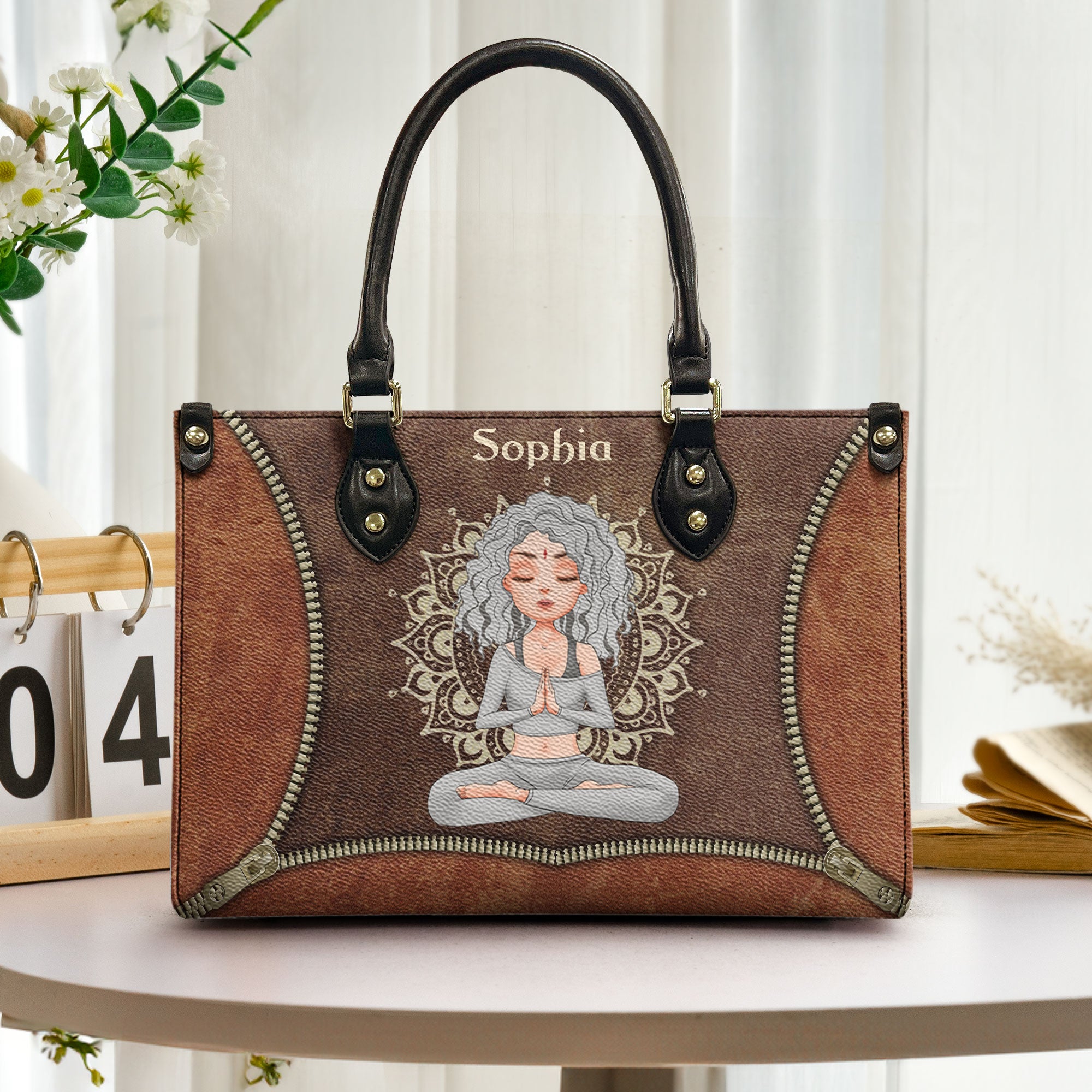 Yoga Lover  - Personalized Leather Bag - Birthday, Motivation Gift For Yoga Lover