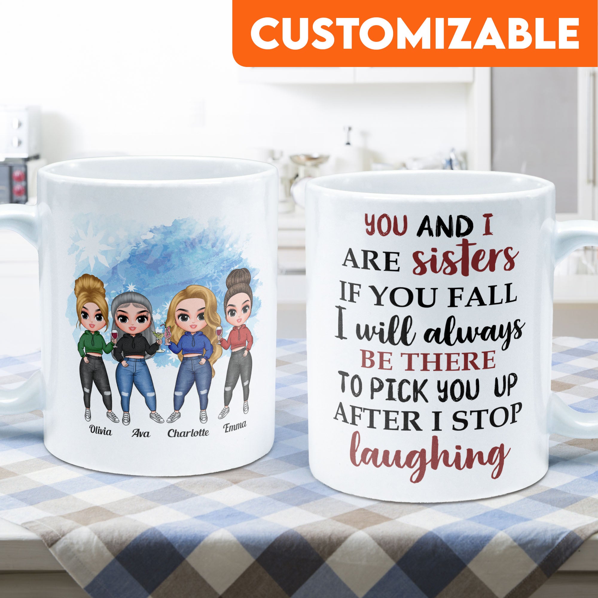 You And I Are Sisters - Personalized Mug - Birthday, Christmas Gift For Sisters