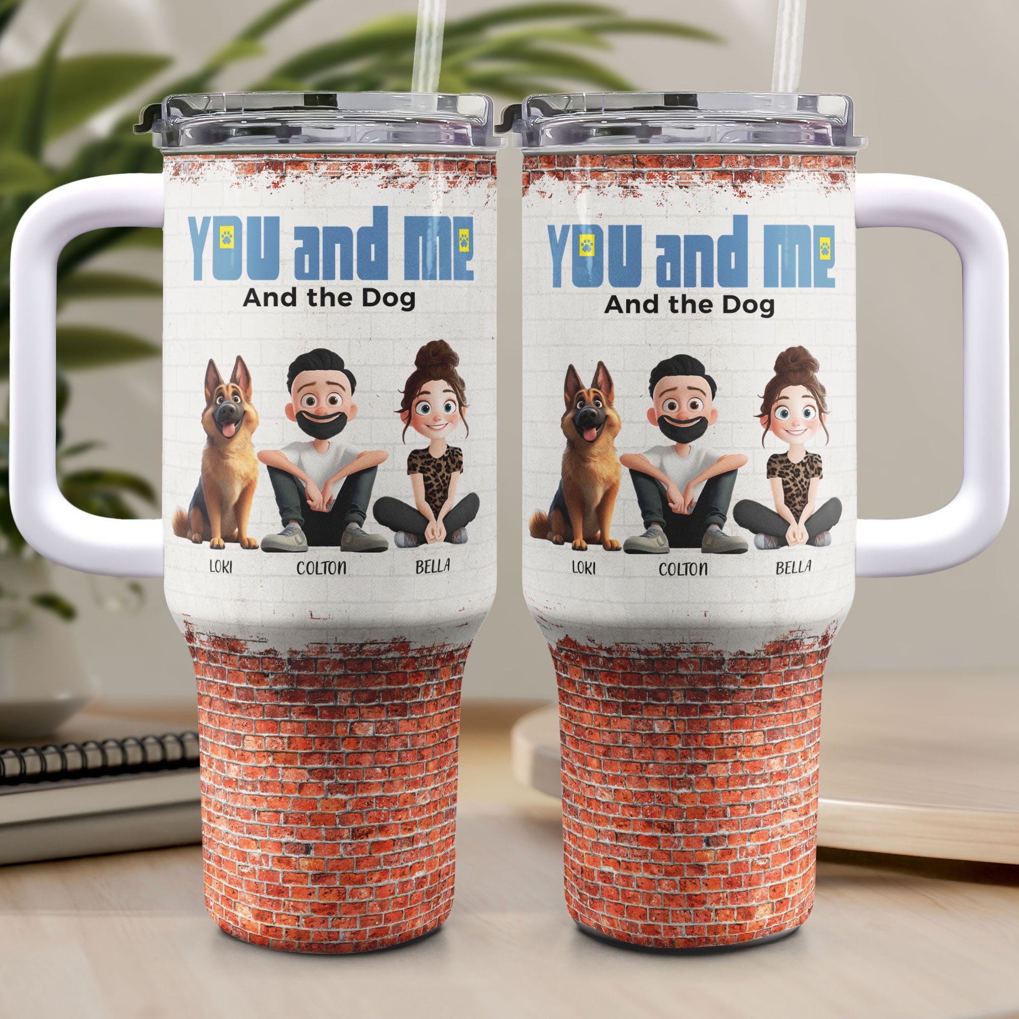 You And Me For Pet Parents - Personalized 40oz Tumbler With Straw