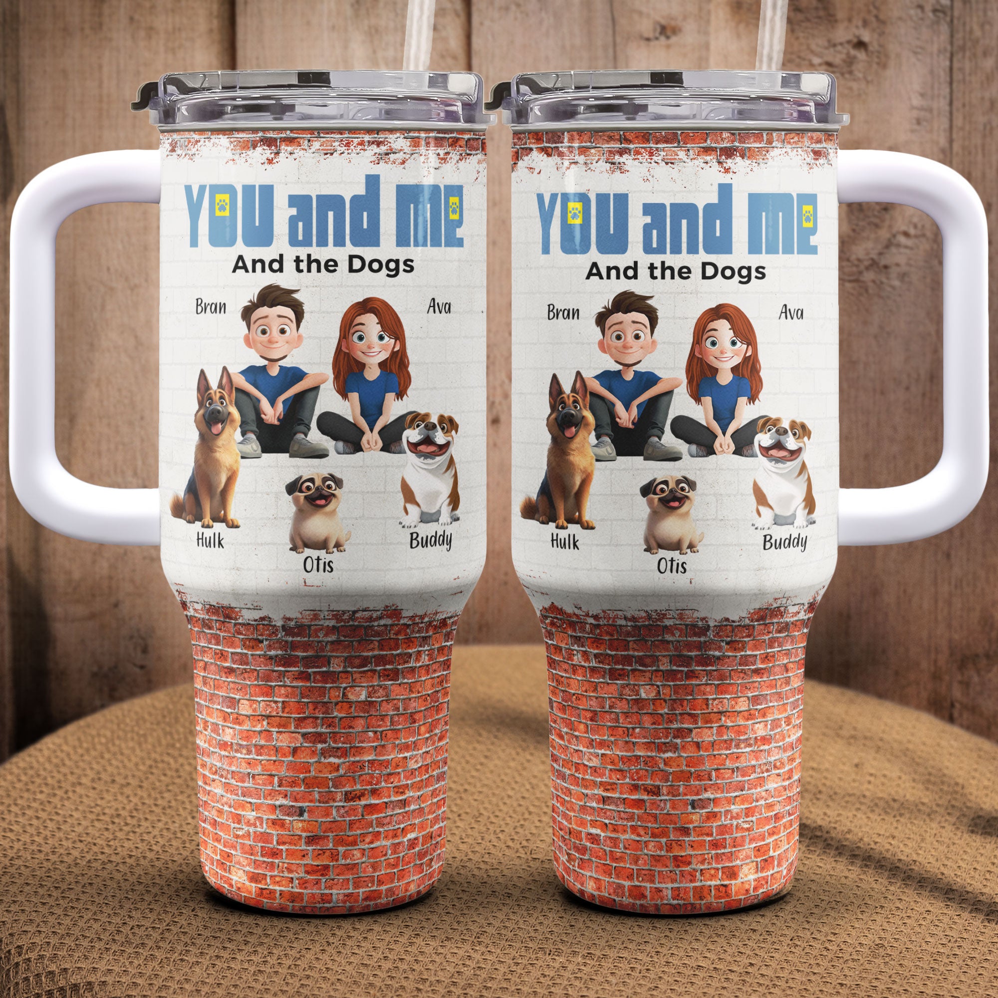 You And Me For Pet Parents - Personalized 40oz Tumbler With Straw