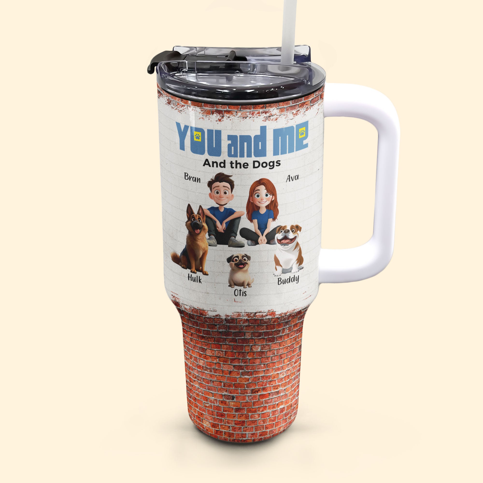 You And Me For Pet Parents - Personalized 40oz Tumbler With Straw