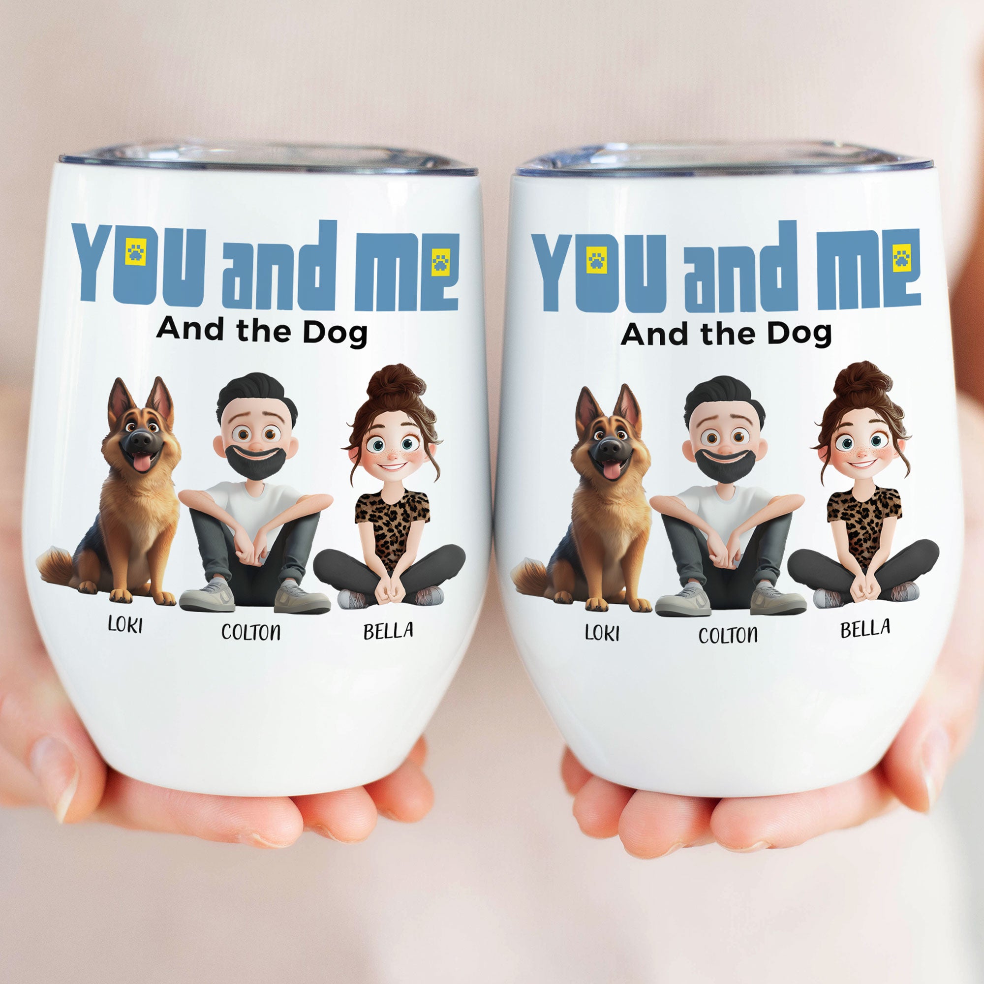 You And Me For Pet Parents - Personalized Wine Tumbler