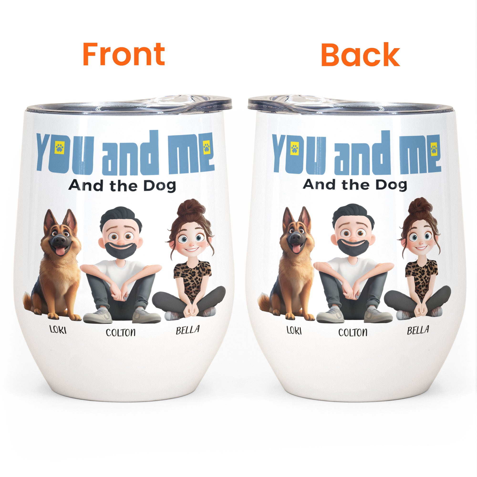 You And Me For Pet Parents - Personalized Wine Tumbler