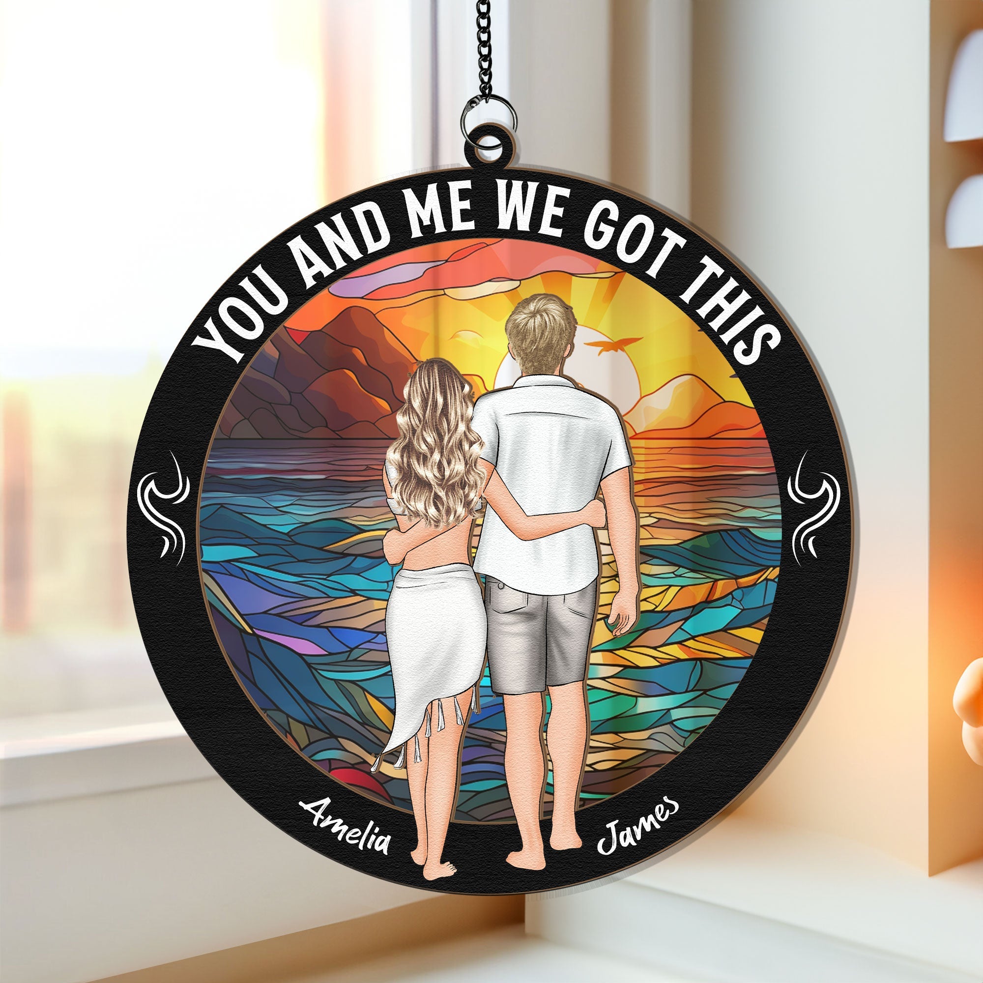 You And Me We Got This Couples - Personalized Window Hanging Suncatcher Ornament