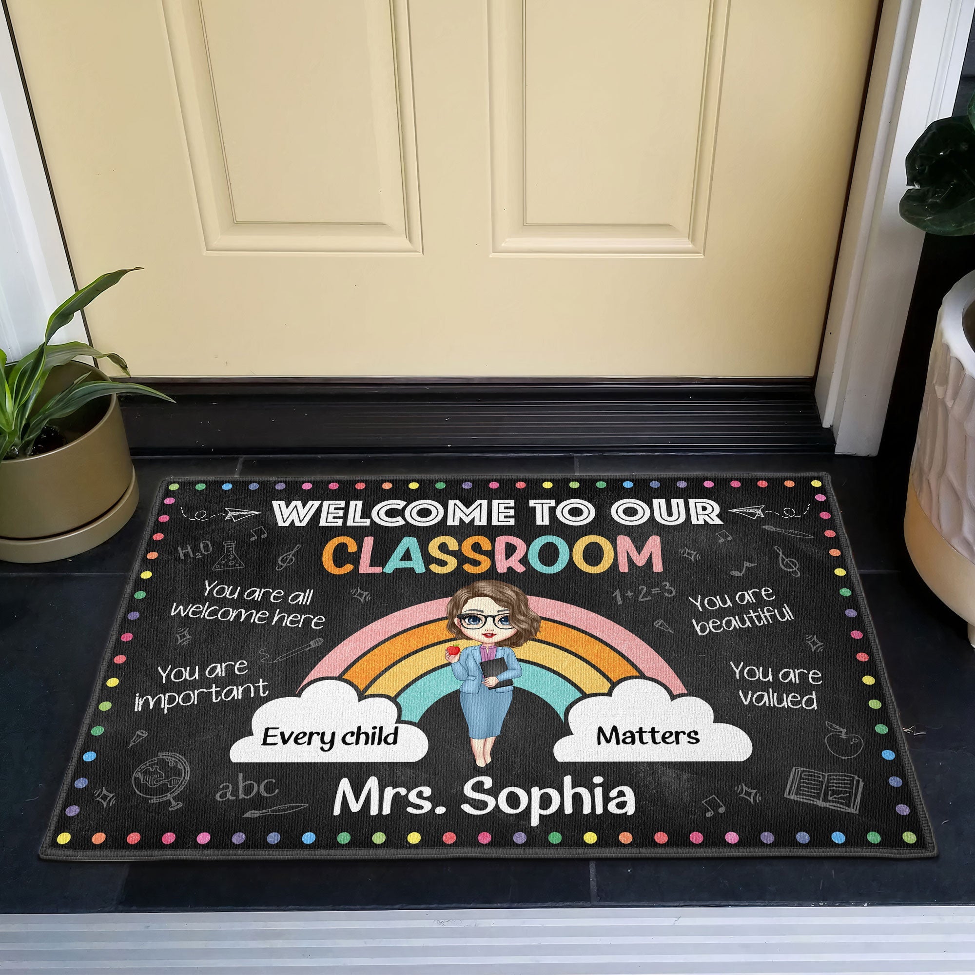 You Are All Welcome Here You Are Important Teacher - Personalized Doormat