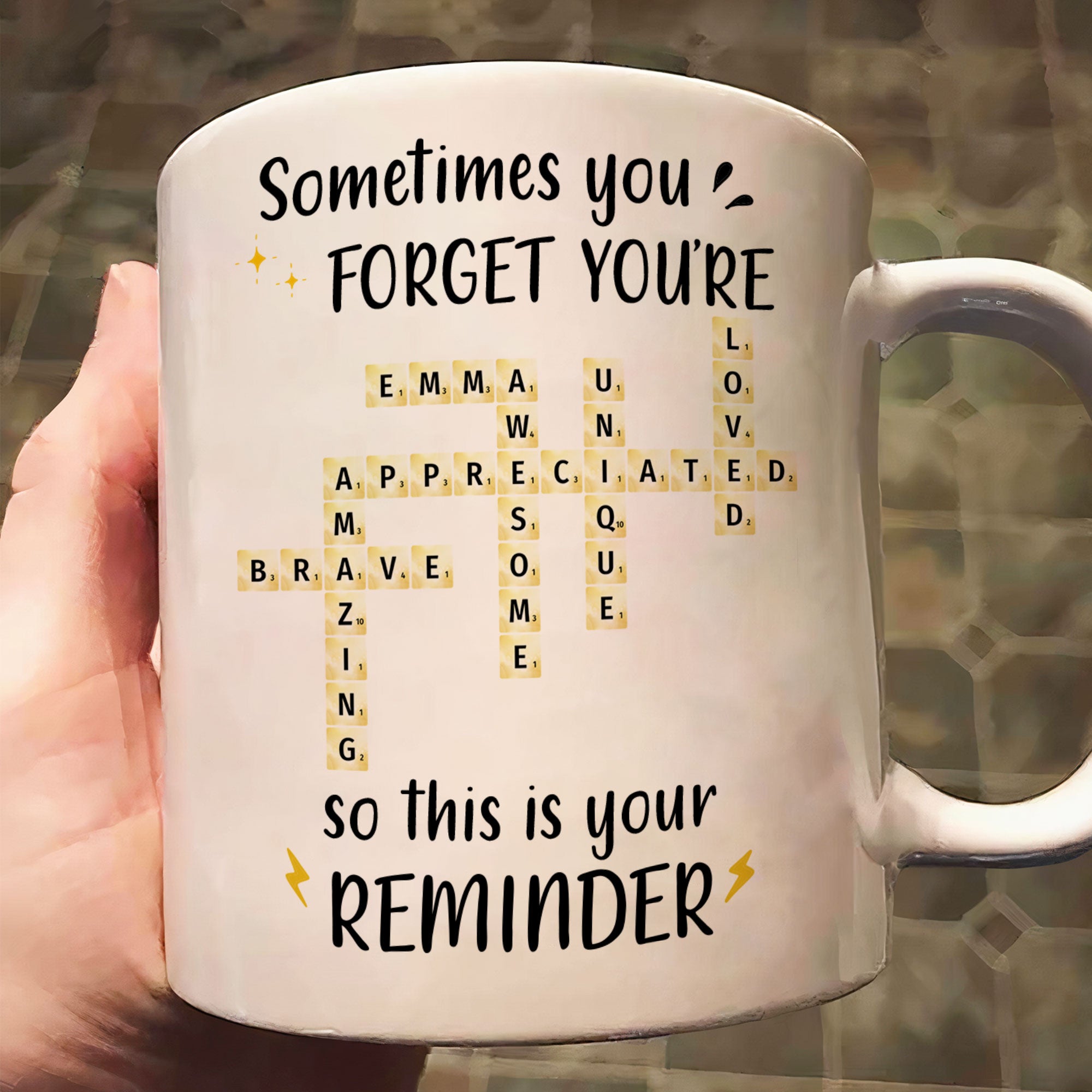 You Are Awesome Scrabble Name Affirmation - Personalized Mug