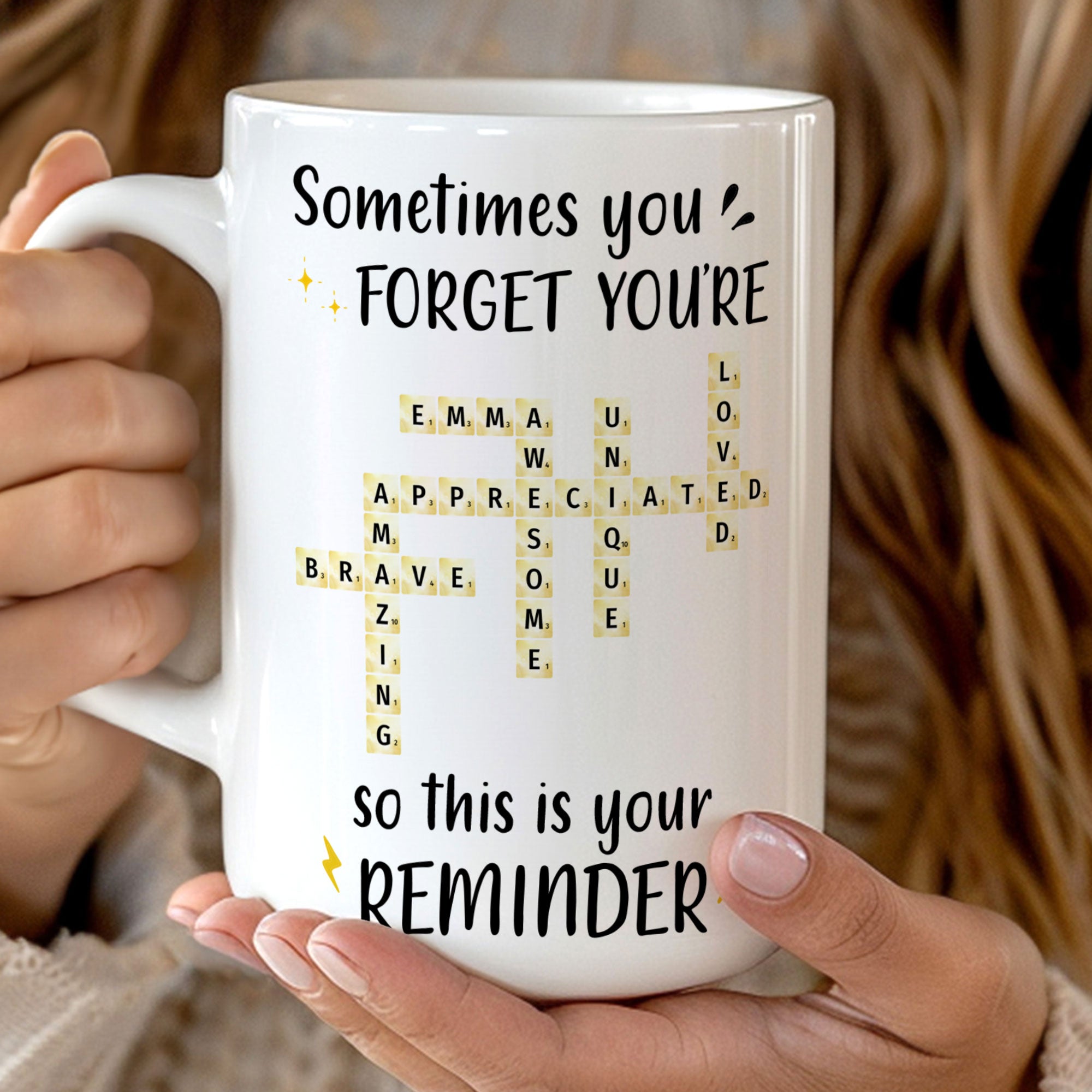 You Are Awesome Scrabble Name Affirmation - Personalized Mug