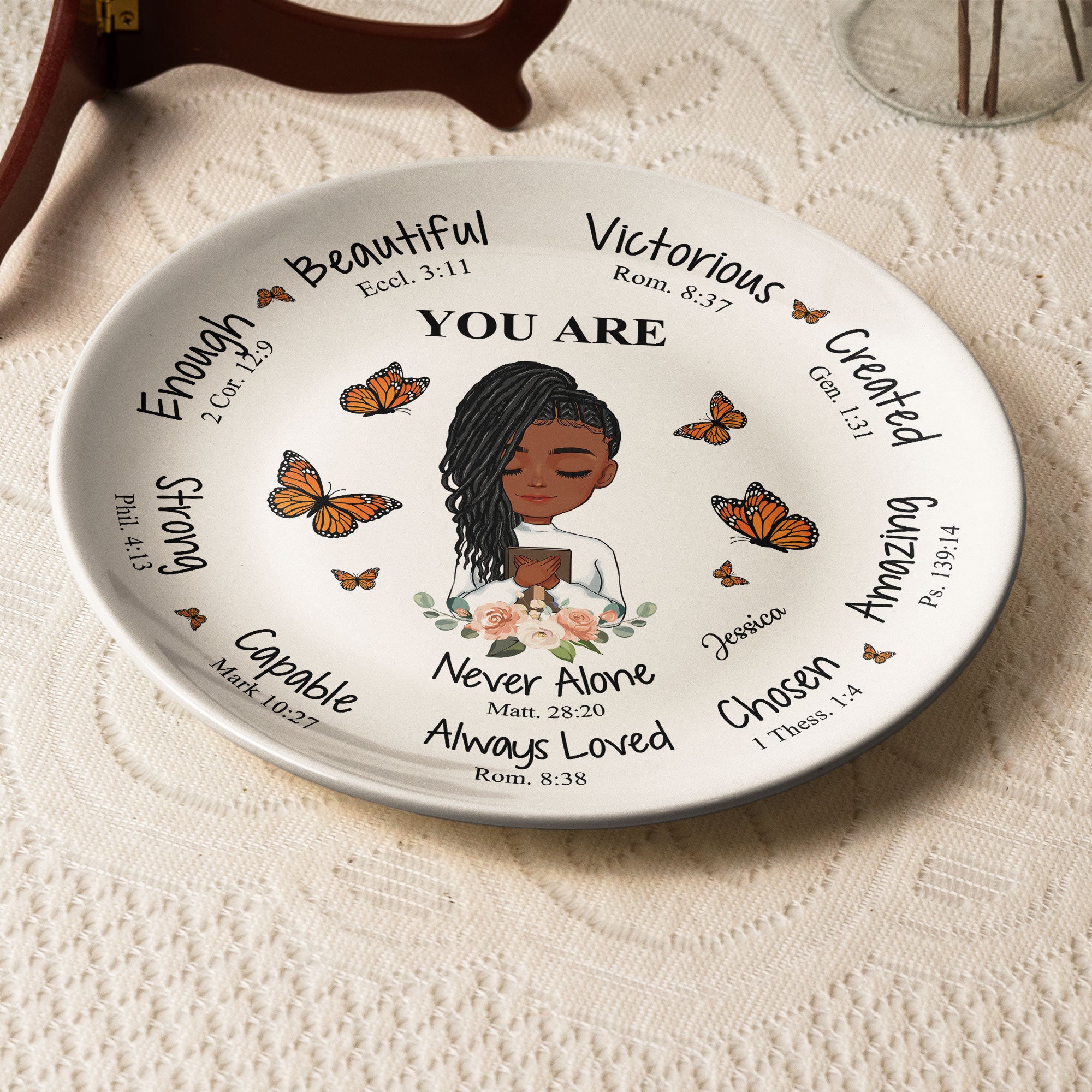 You Are Beautiful Victorious Affirmation Gift - Personalized Ceramic Plate