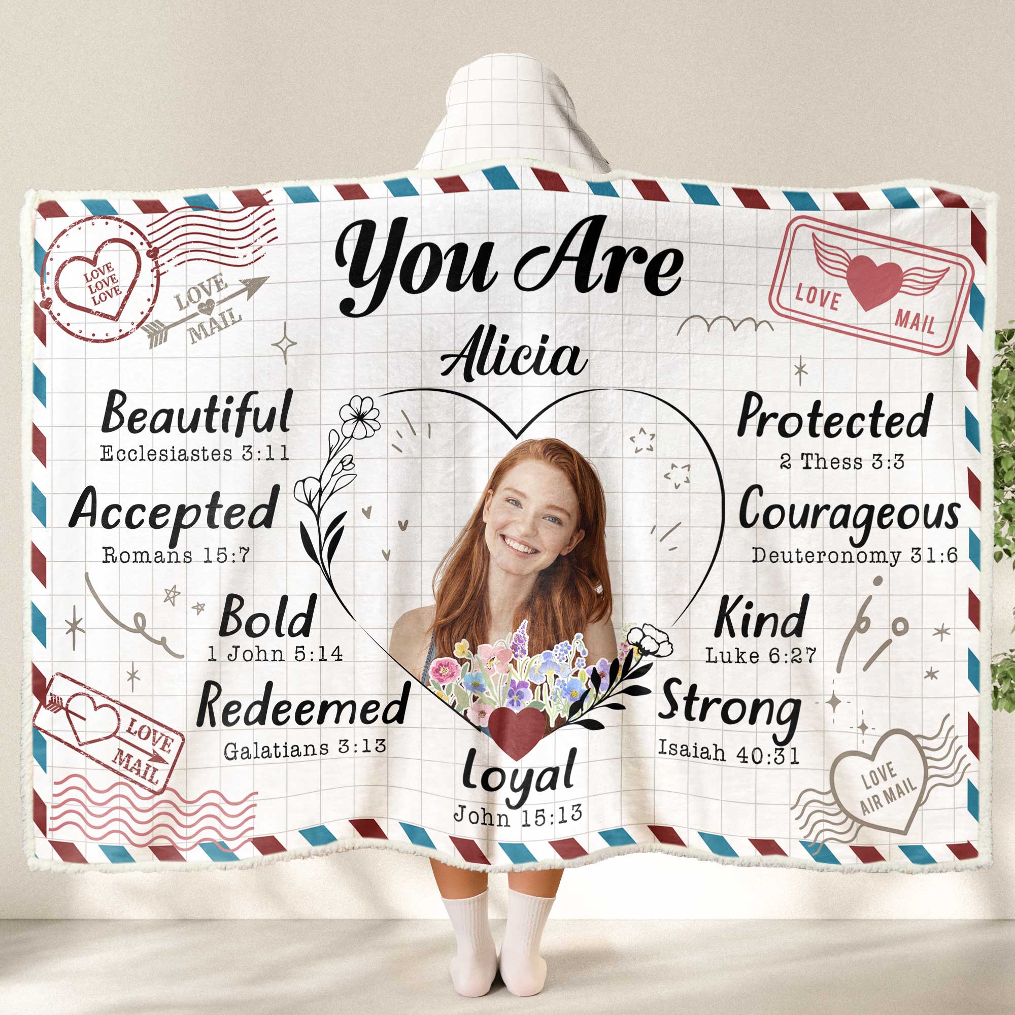 You Are Beautiful And Kind - Personalized Photo Wearable Blanket Hoodie