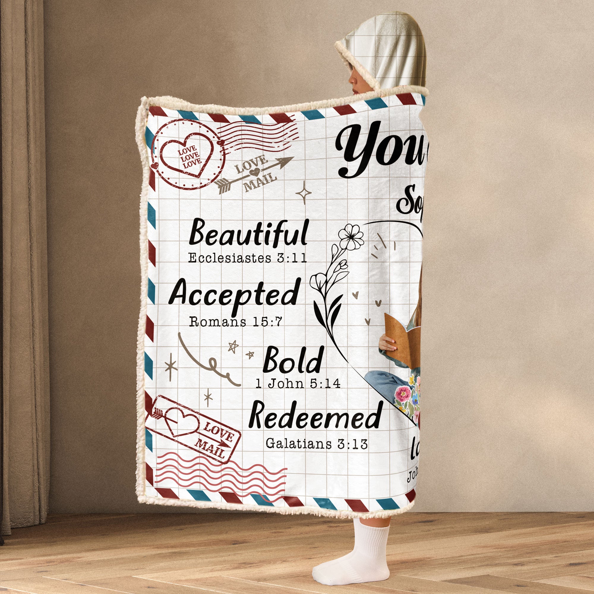 You Are Beautiful And Kind - Personalized Photo Wearable Blanket Hoodie