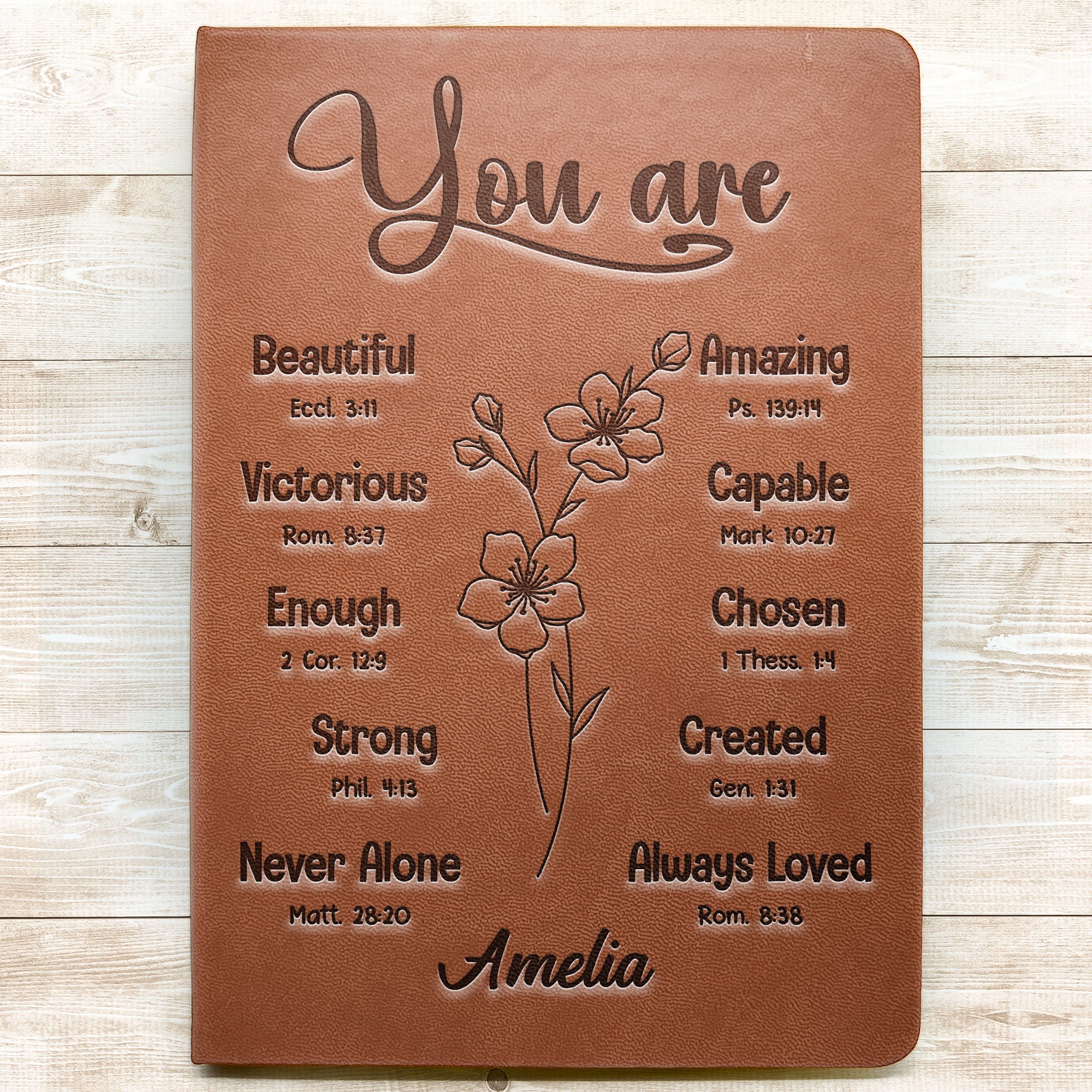 You Are Bible Verse Christian Gift For Women - Personalized Leather Journal