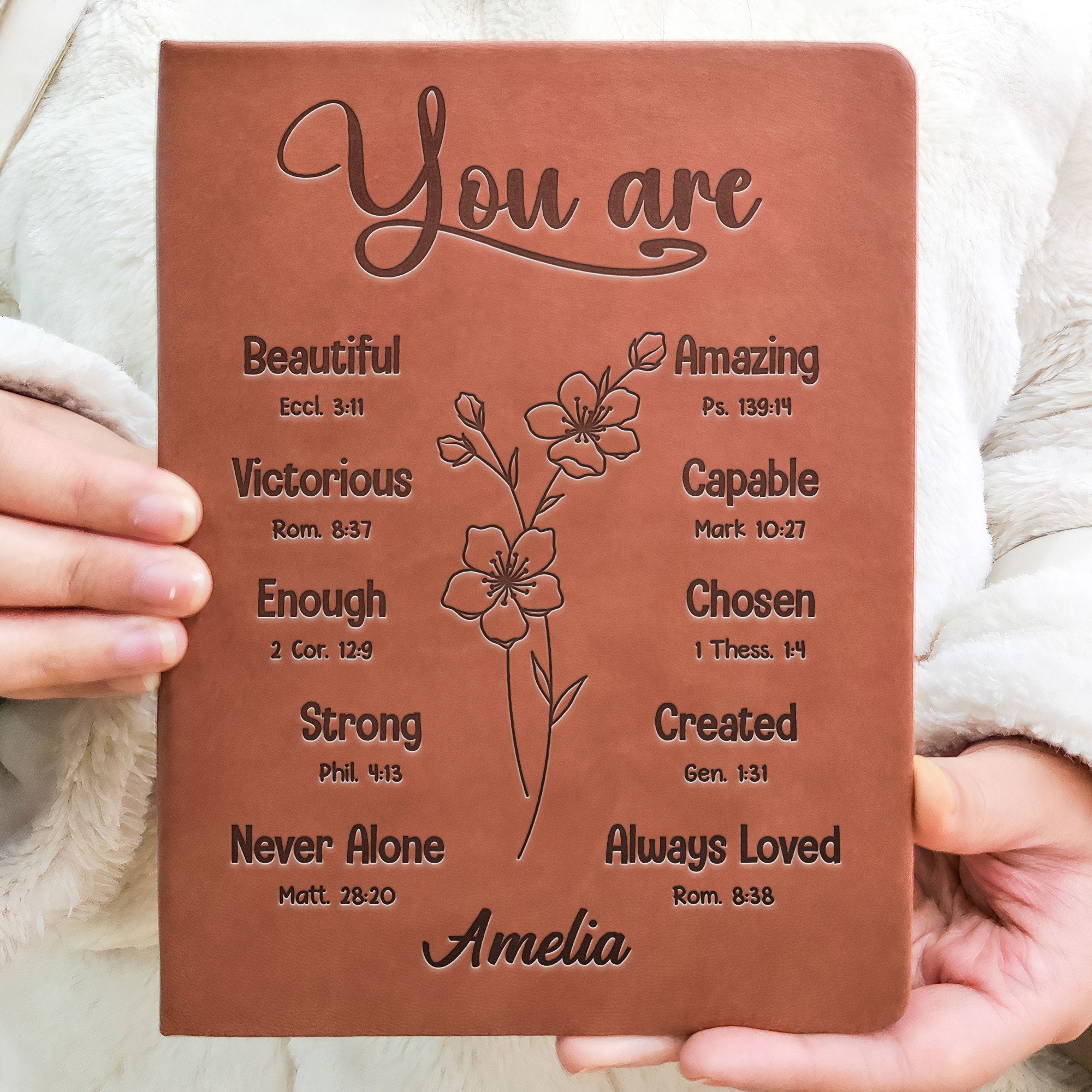 You Are Bible Verse Christian Gift For Women - Personalized Leather Journal