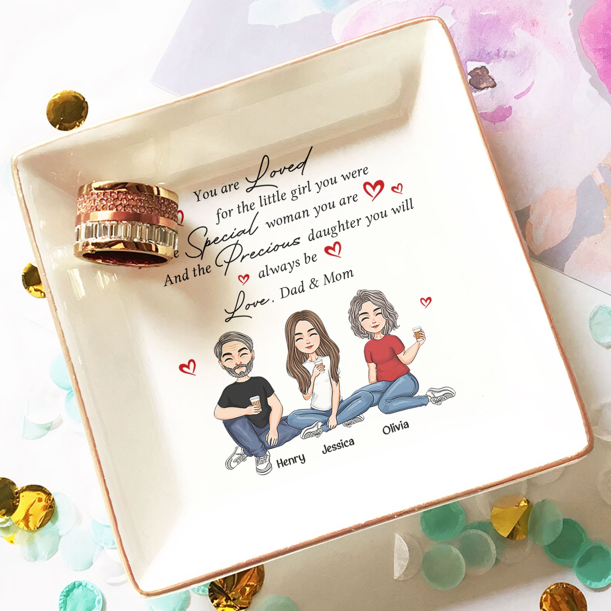 You Are Loved For The Little Girl You Were - Personalized Jewelry Dish