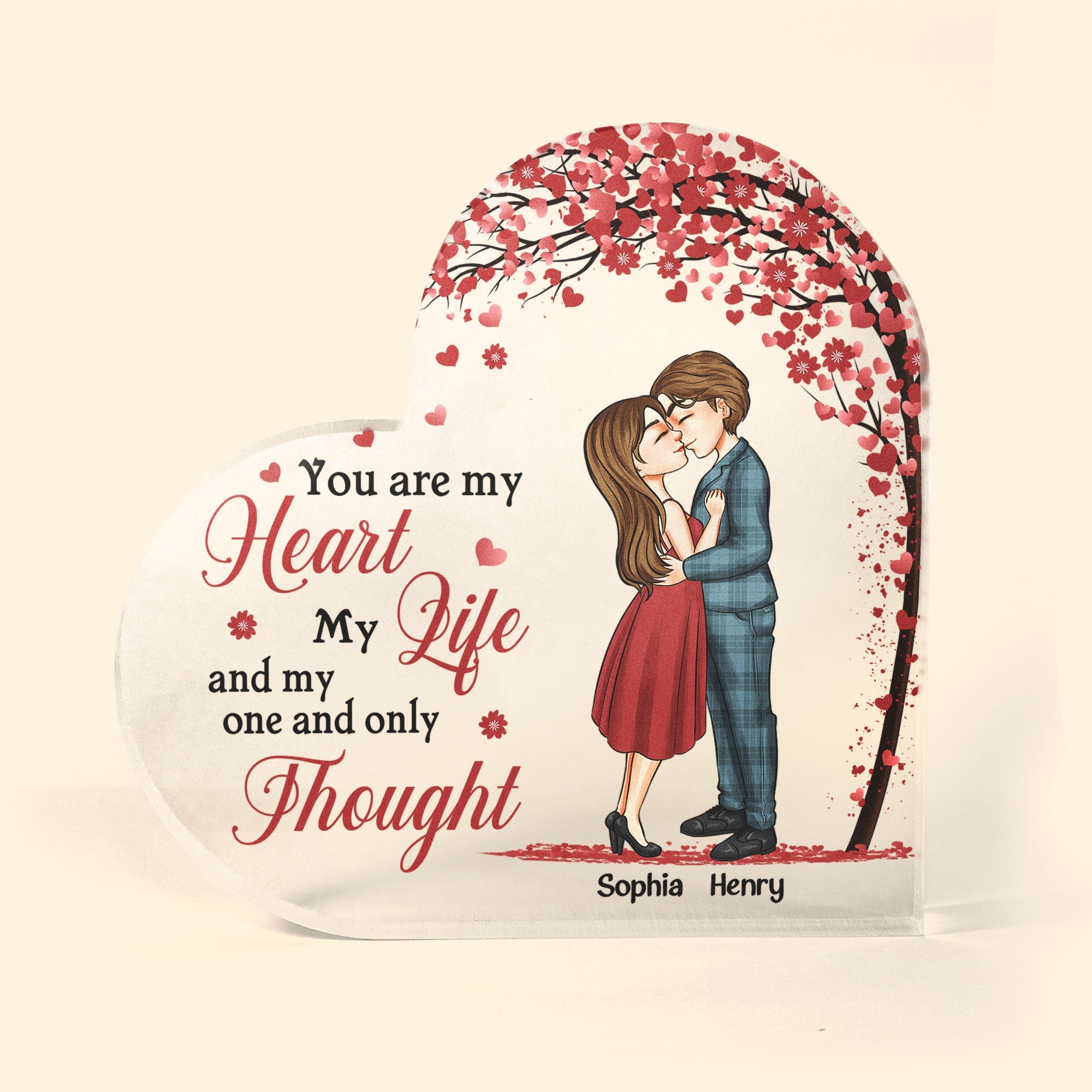 You Are My Heart My Life - Personalized Heart Shaped Acrylic Plaque