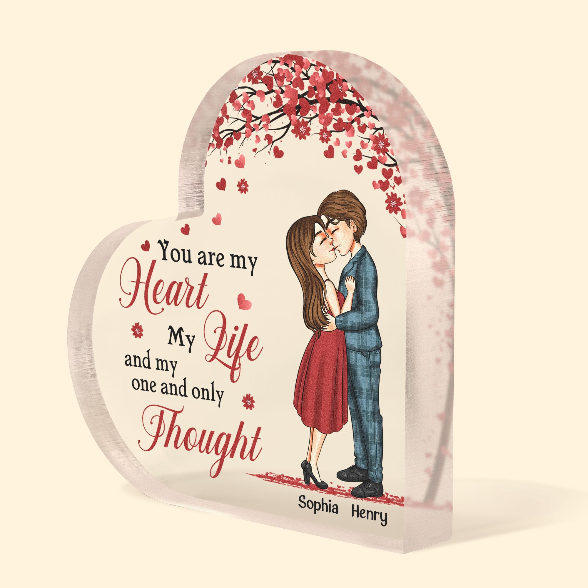 You Are My Heart My Life - Personalized Heart Shaped Acrylic Plaque