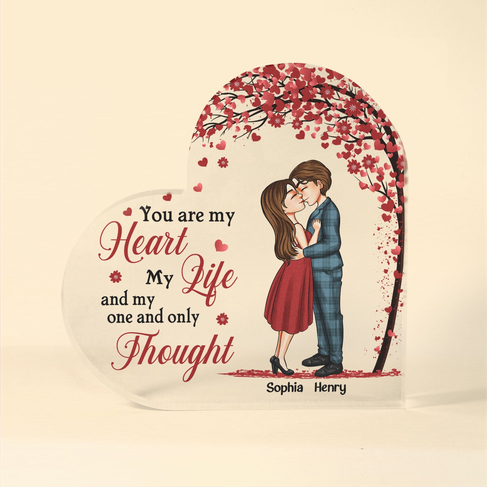 You Are My Heart My Life - Personalized Heart Shaped Acrylic Plaque