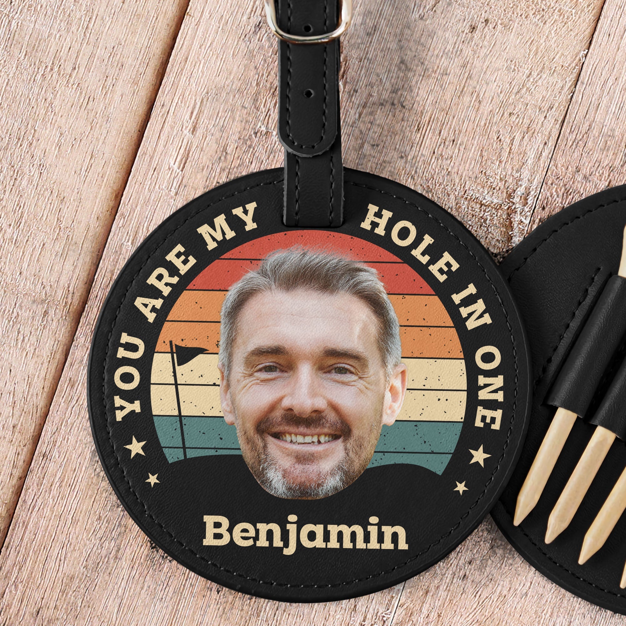 You Are My Hole In One - Personalized Leather Golf Bag Tag