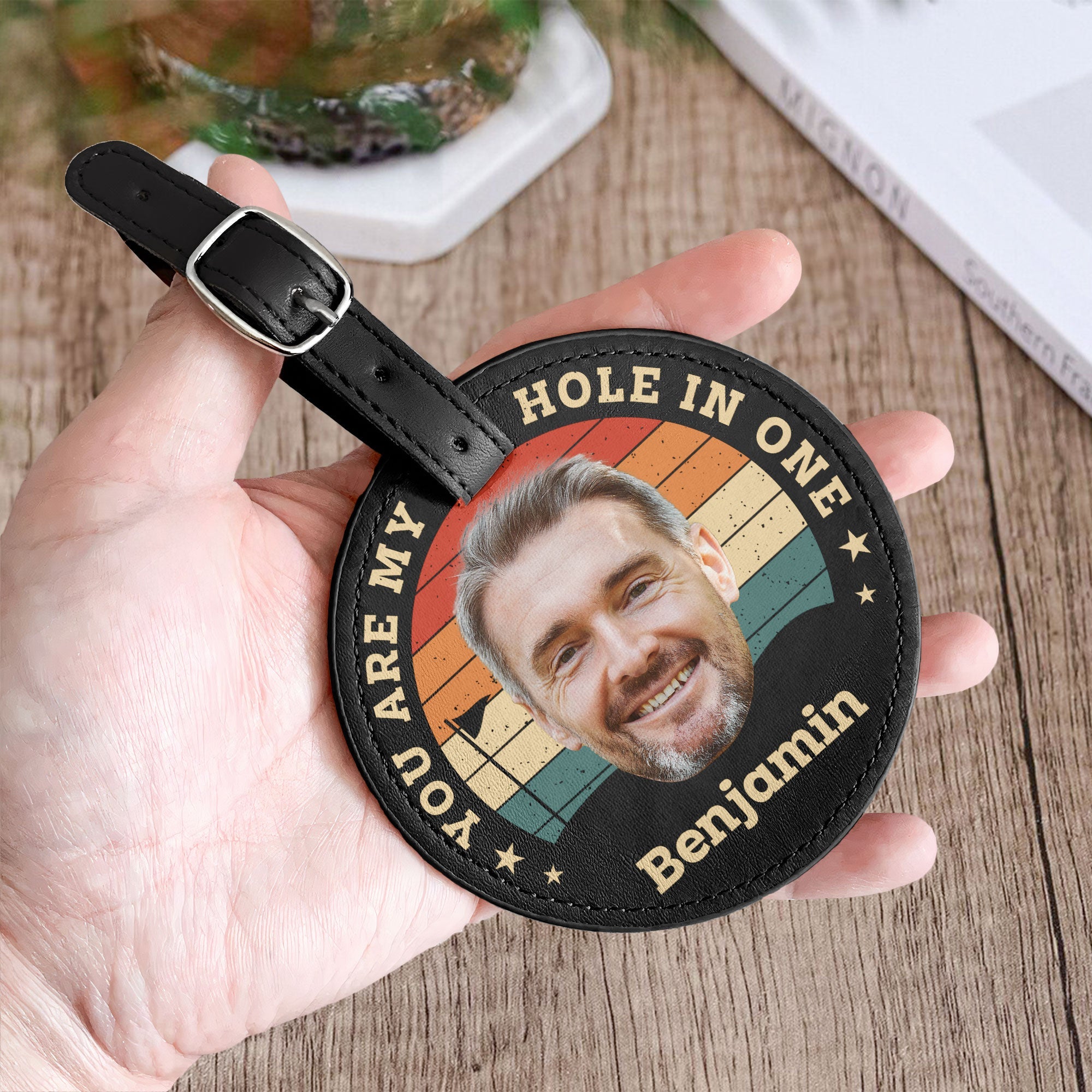 You Are My Hole In One - Personalized Leather Golf Bag Tag