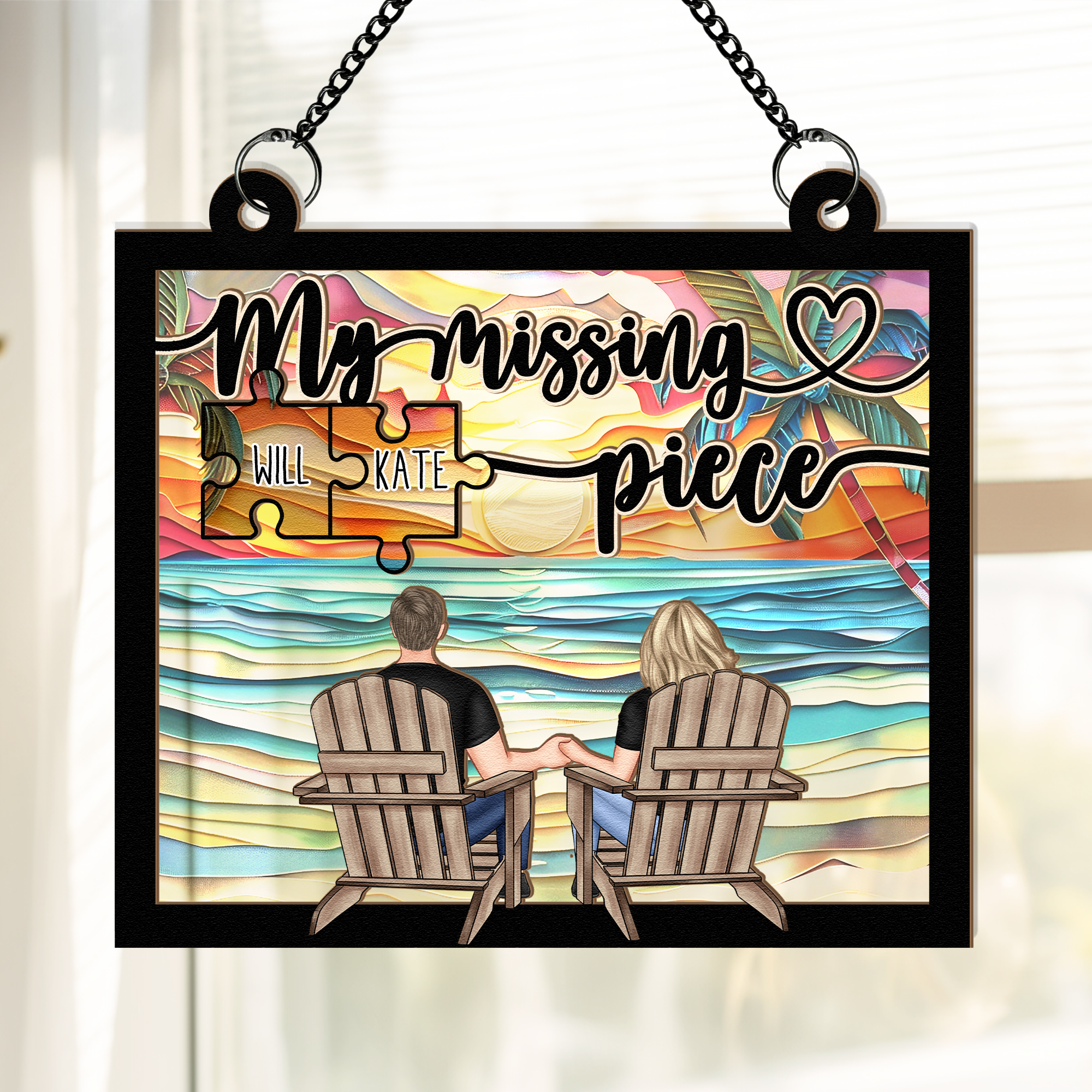 You Are My Missing Piece - Personalized Window Hanging Suncatcher Ornament