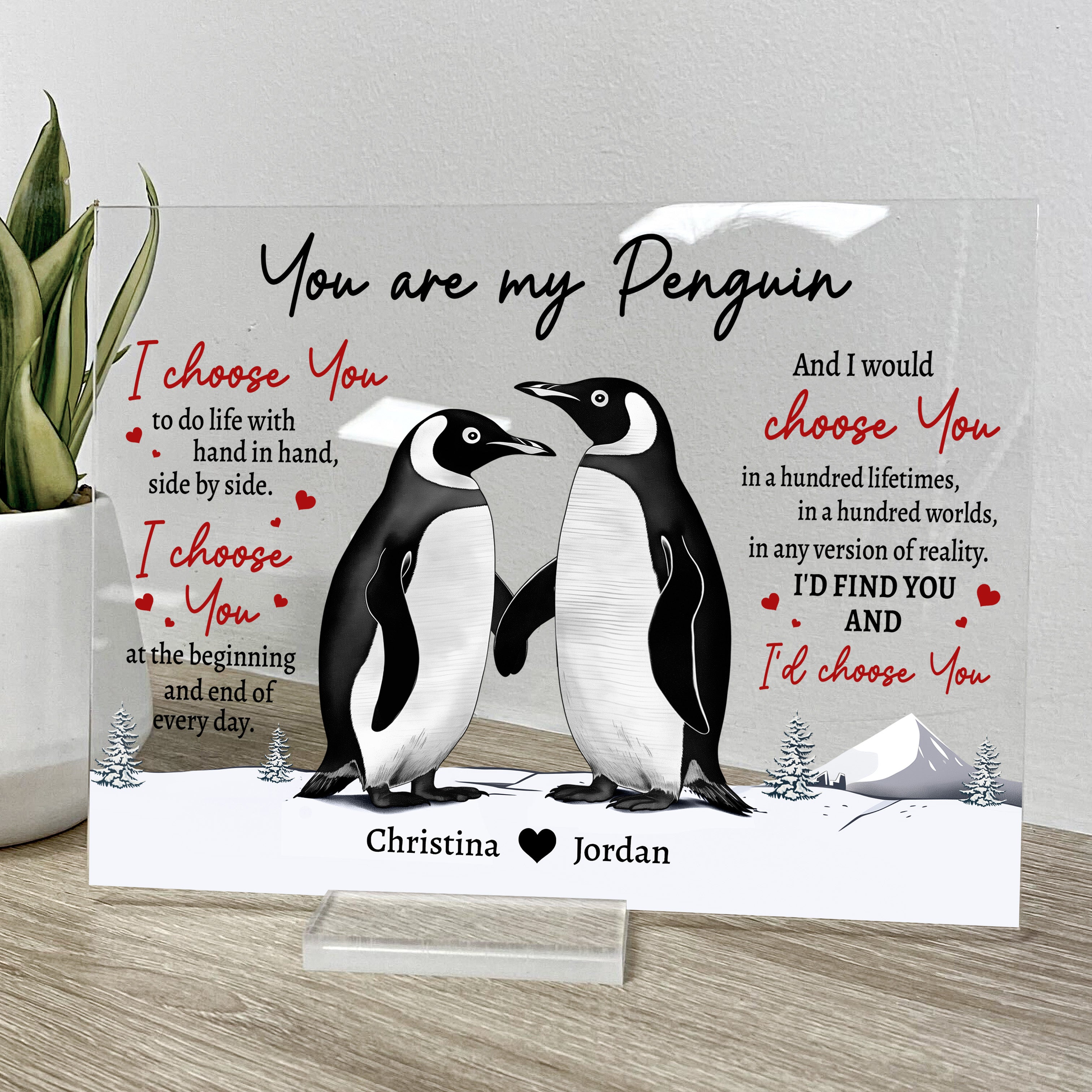 You Are My Penguin - Personalized Acrylic Plaque