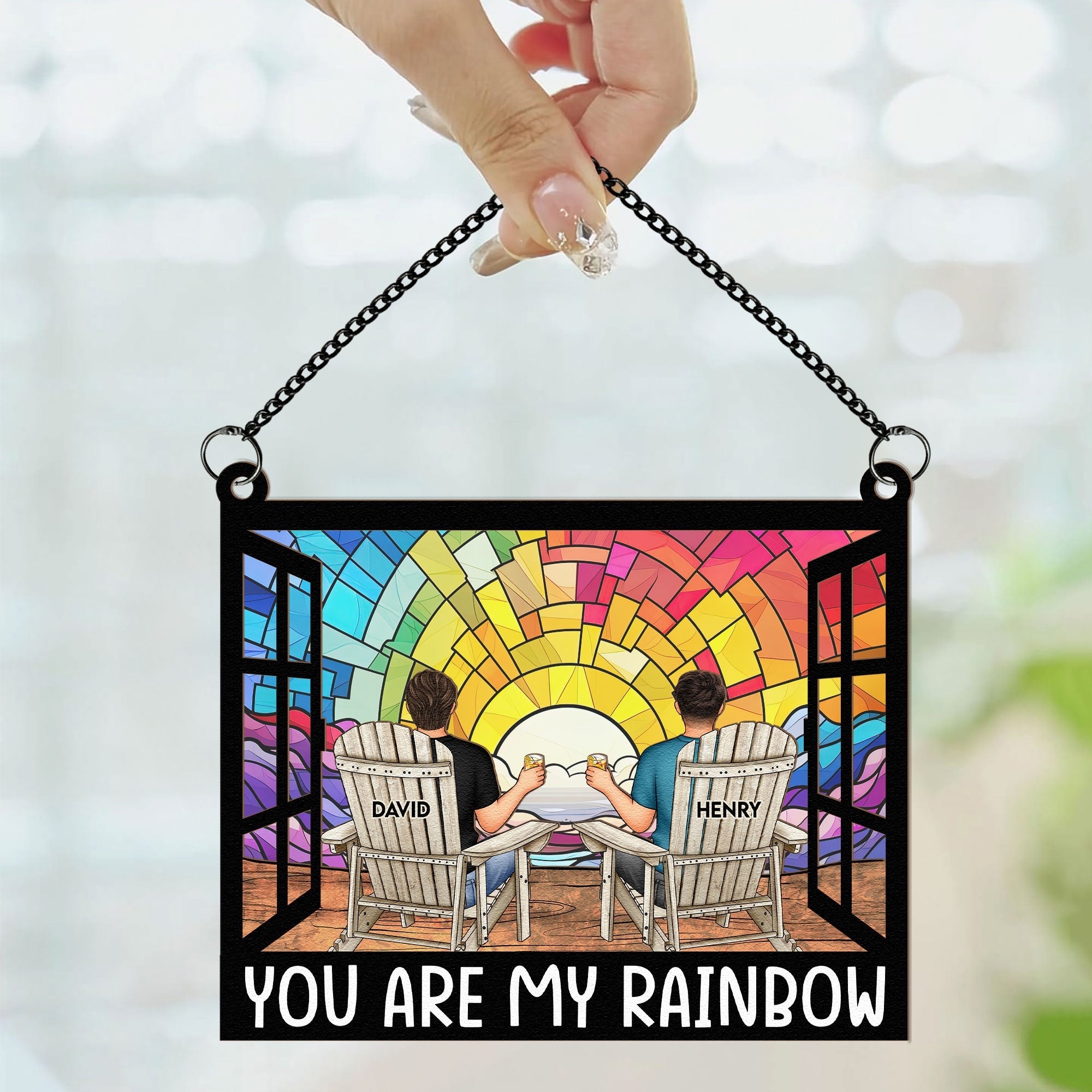 You Are My Rainbow - Personalized Window Hanging Suncatcher Ornament