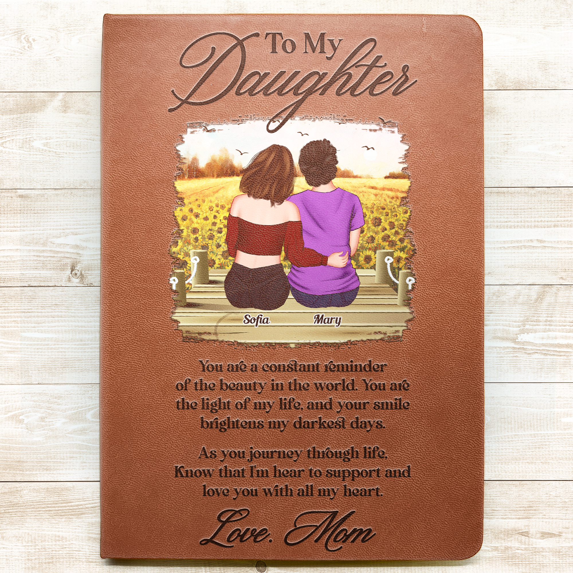 You Are The Light Of My Life - Personalized Leather Journal