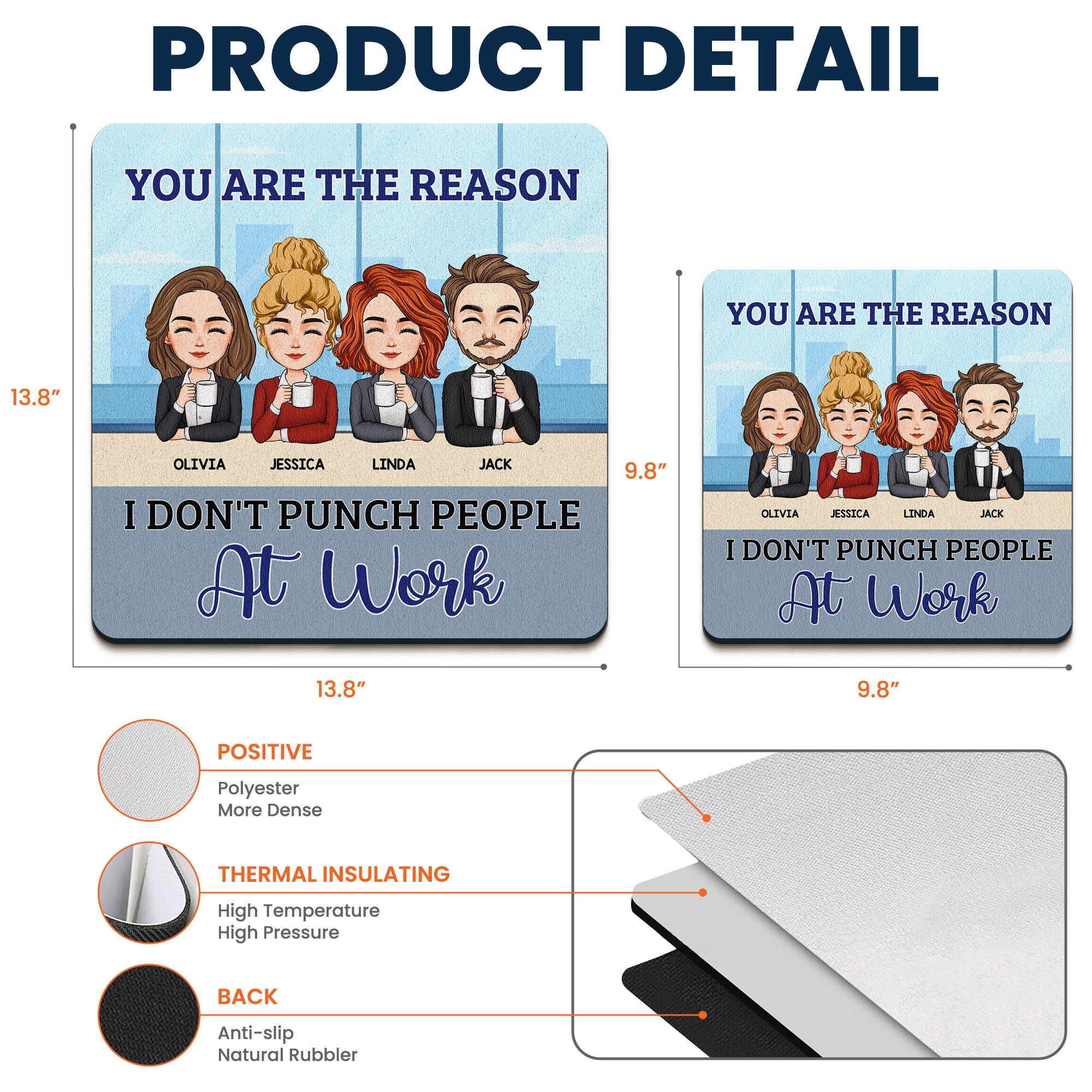 You Are The Reason I Don't Punch People At Work - Custom Shape Mouse Pad