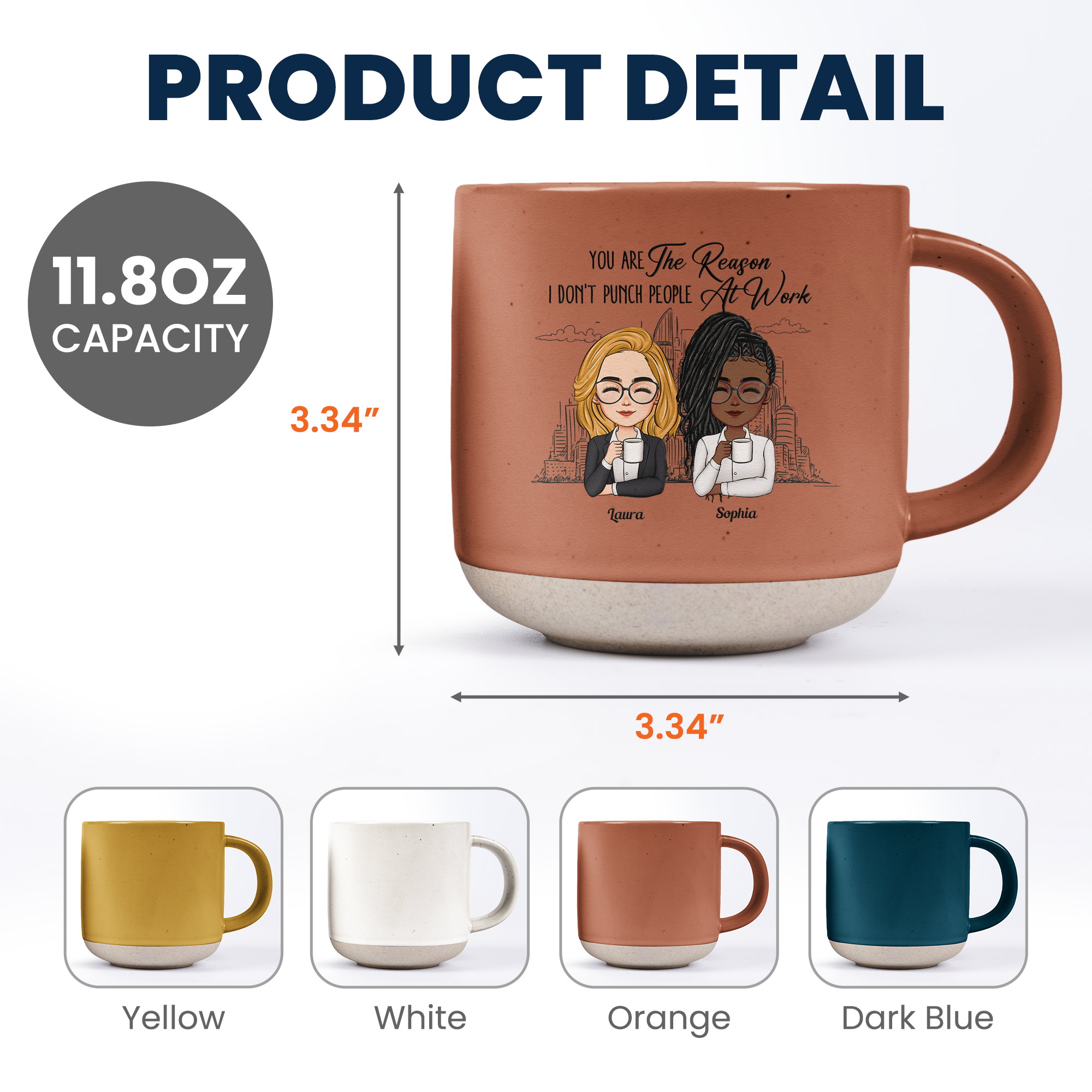 You Are The Reason I Don't Punch People At Work - Personalized Pottery Mug