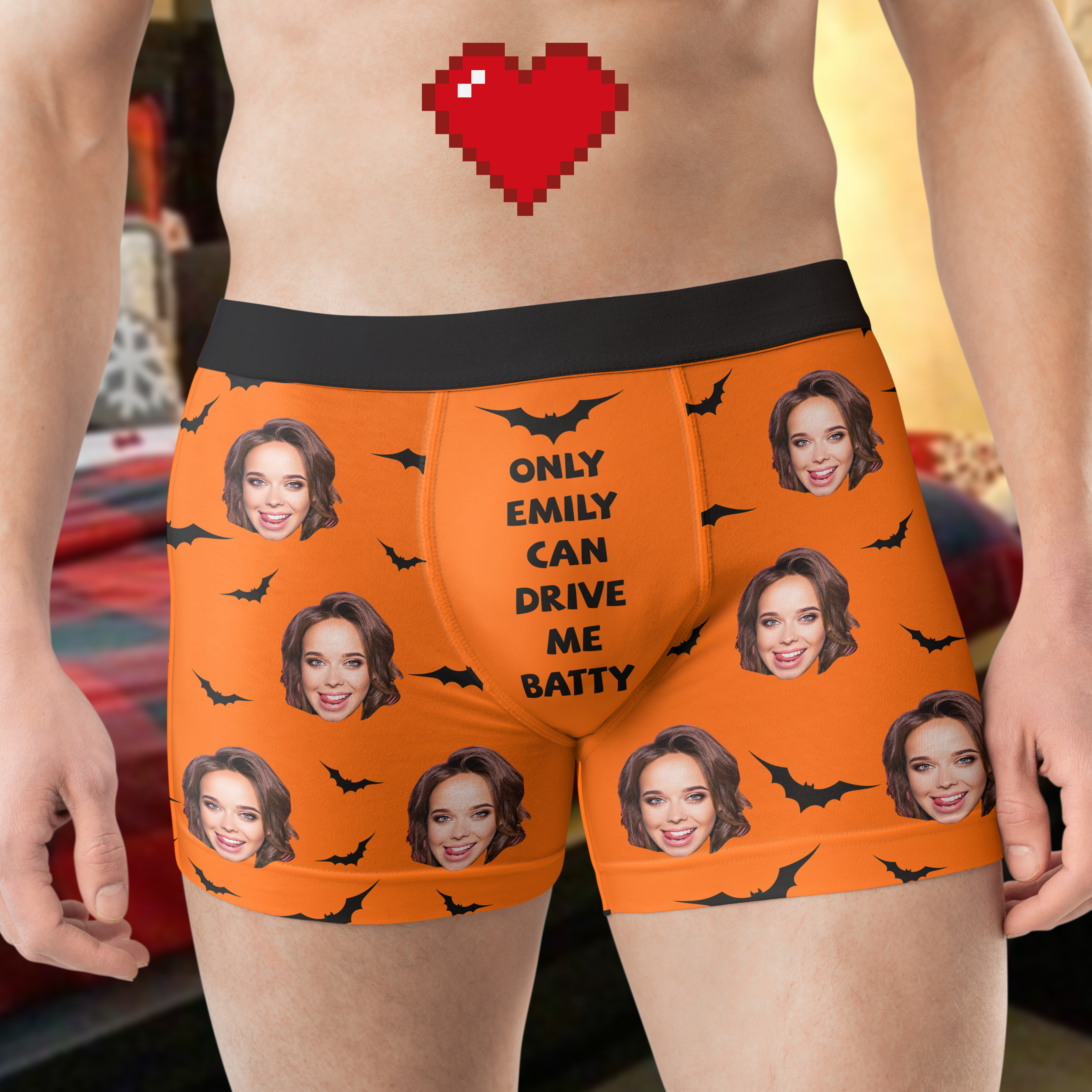 You Drive Me Batty - Personalized Photo Men's Boxer Briefs