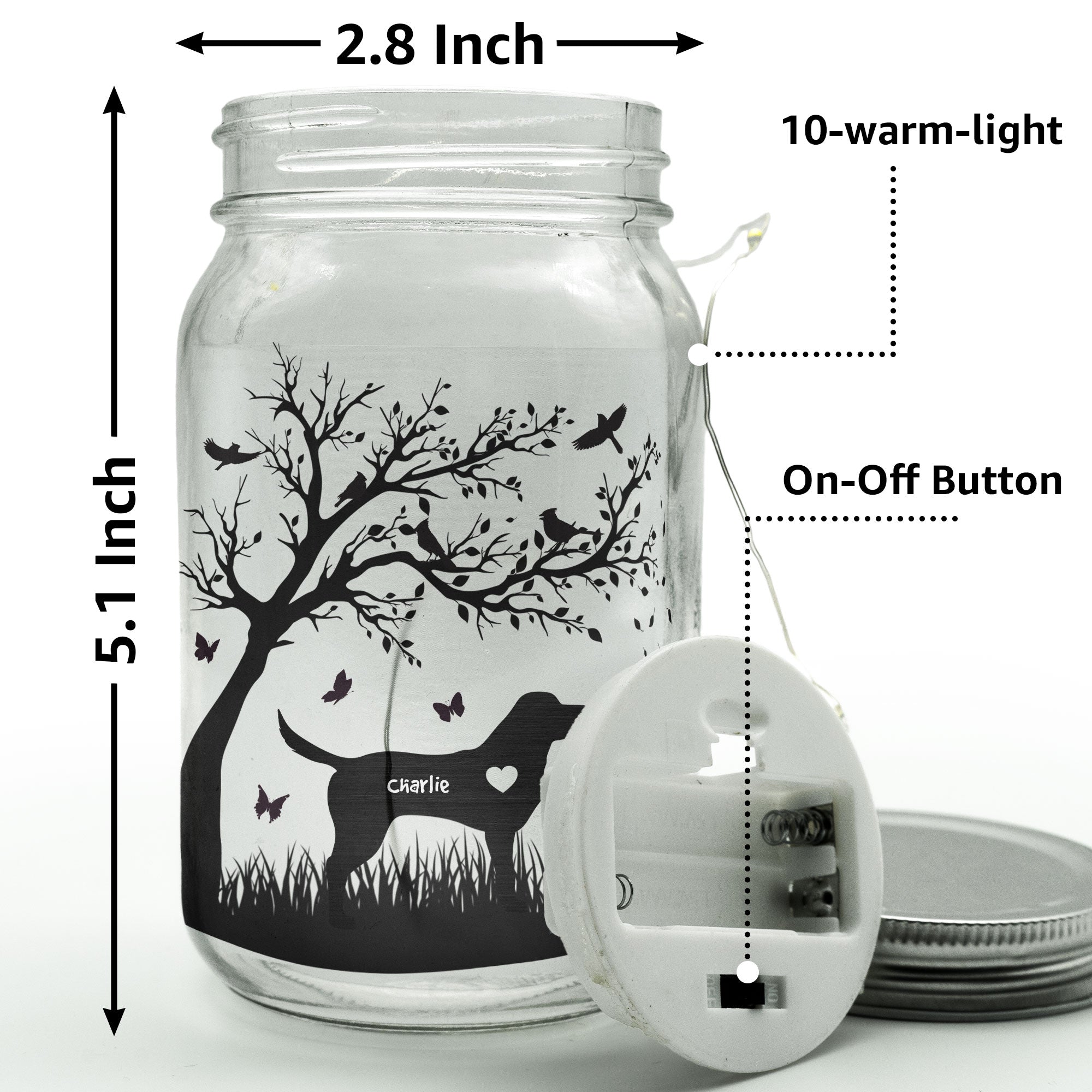 You Have Left My Life But You Will Never Leave My Heart - Personalized Mason Jar Light