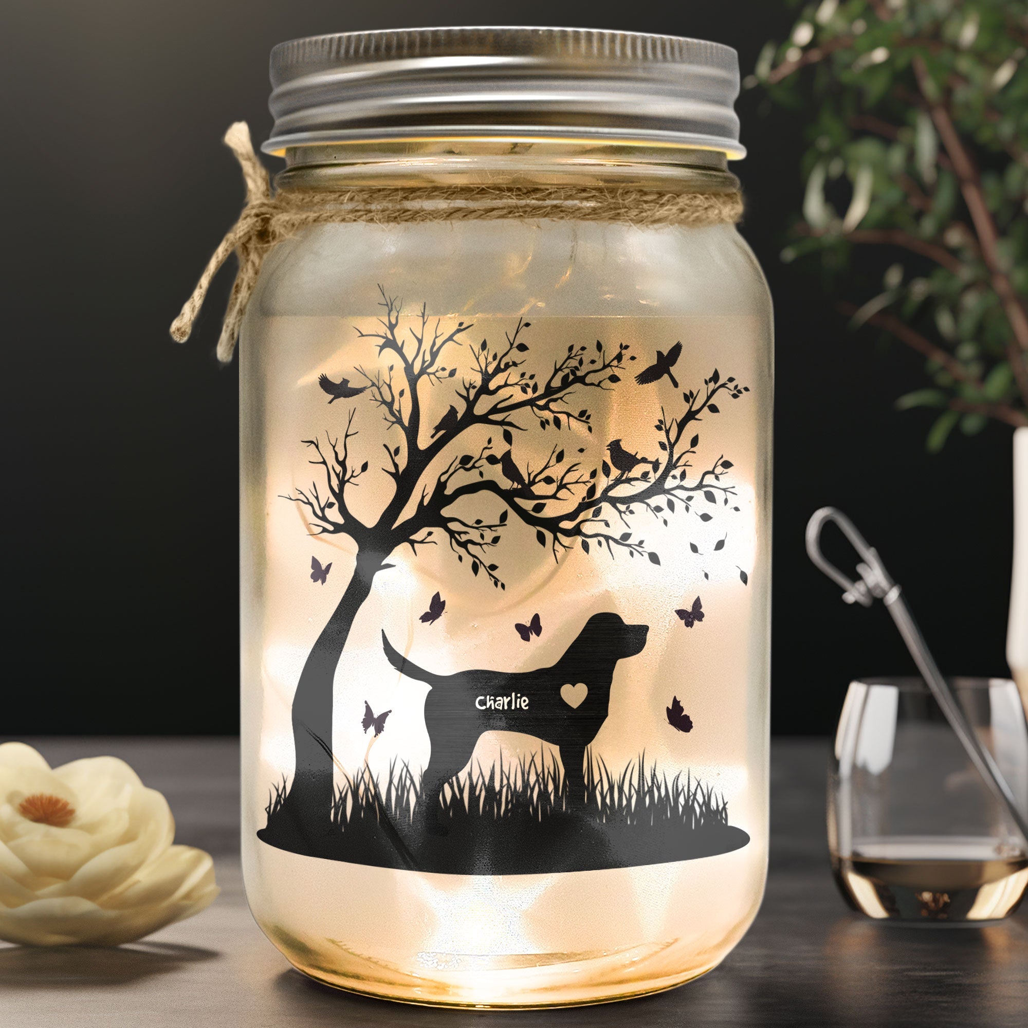 You Have Left My Life But You Will Never Leave My Heart - Personalized Mason Jar Light