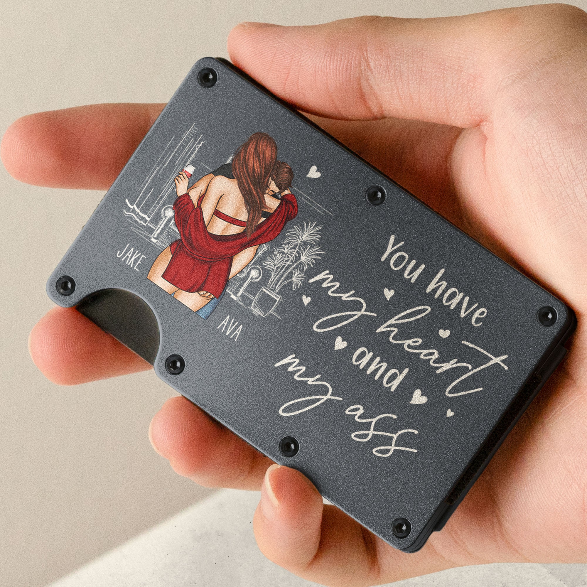 You Have My Heart - Personalized Metal Card Holder