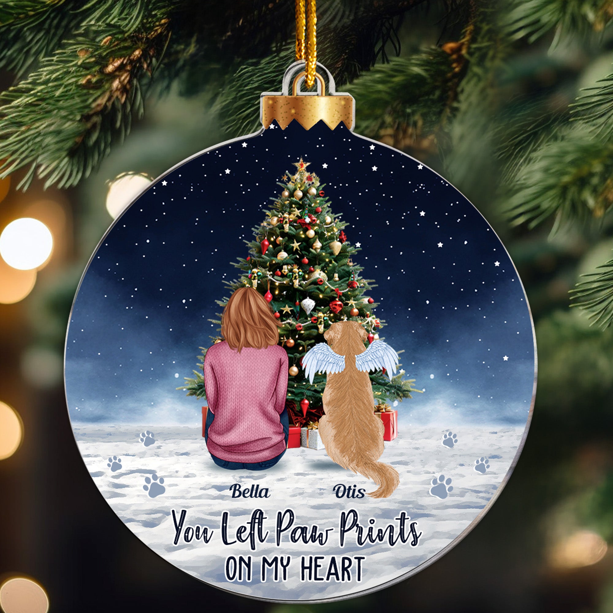 You Left Paw Prints On My Heart - Personalized Acrylic Ornament