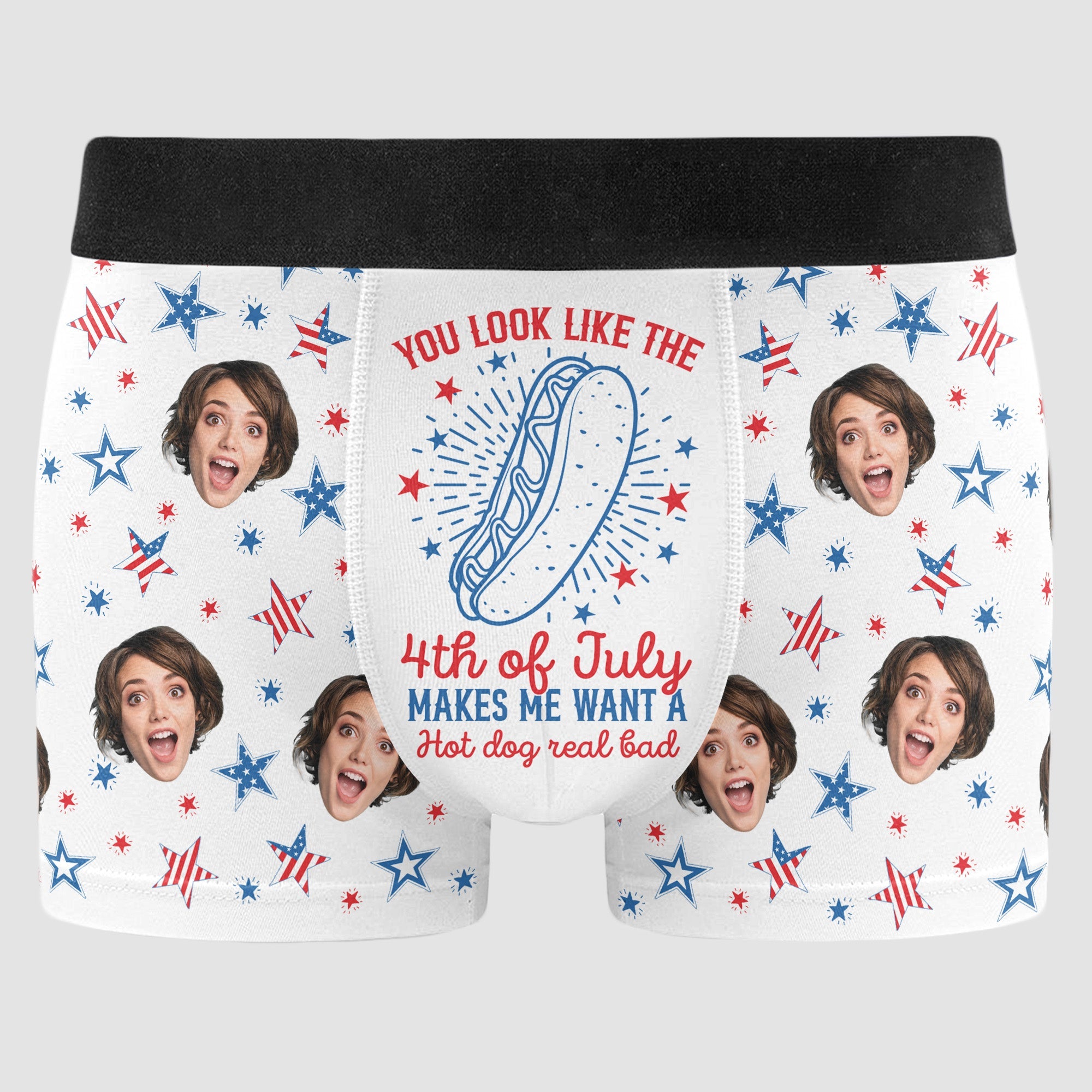 You Look Like The 4Th Of July - Personalized Photo Men's Boxer Briefs