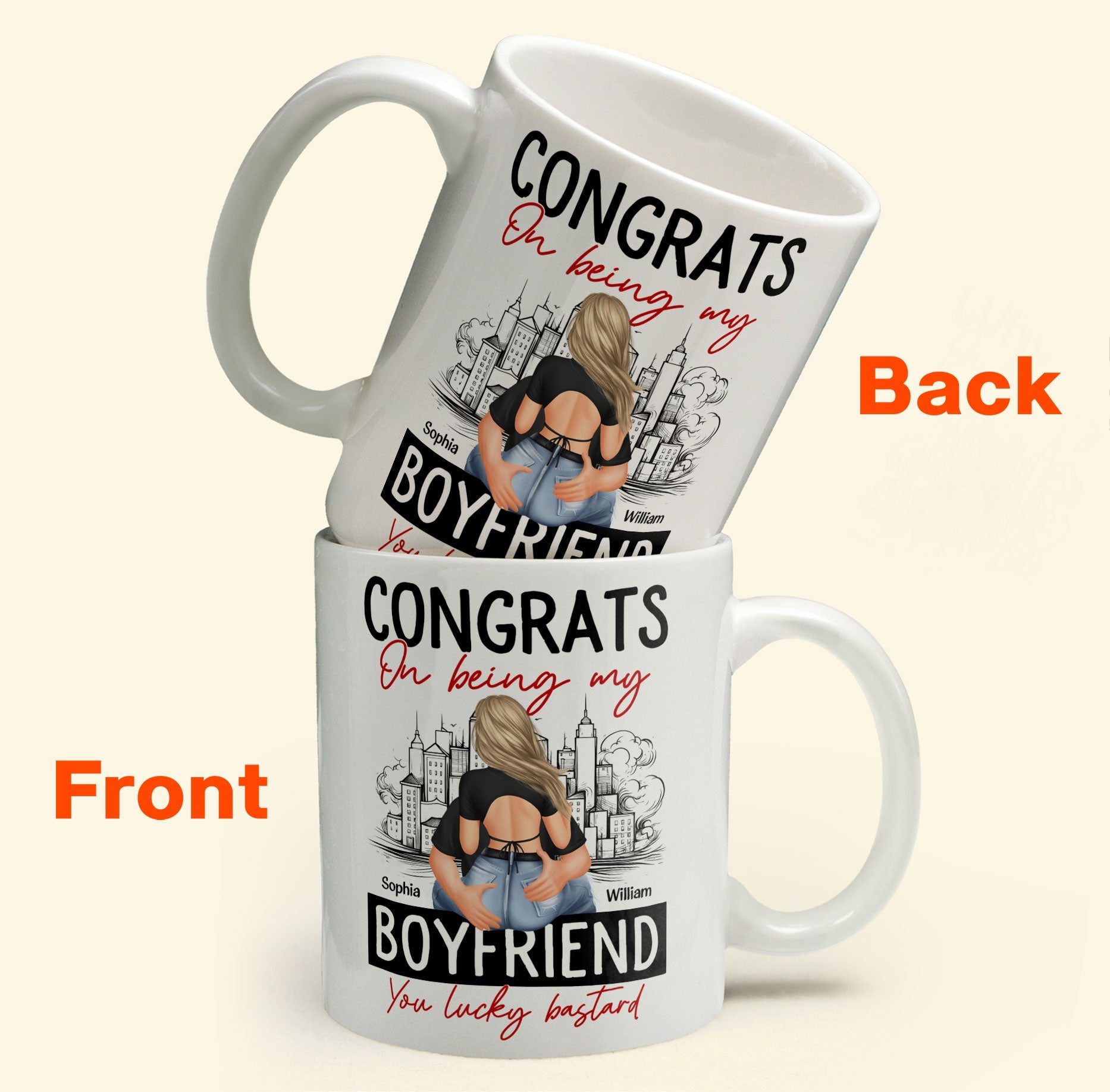 Congrats On Being My Boyfriend - Personalized Mug - Anniversary Gifts For Men, Husband, Him, Boyfriend