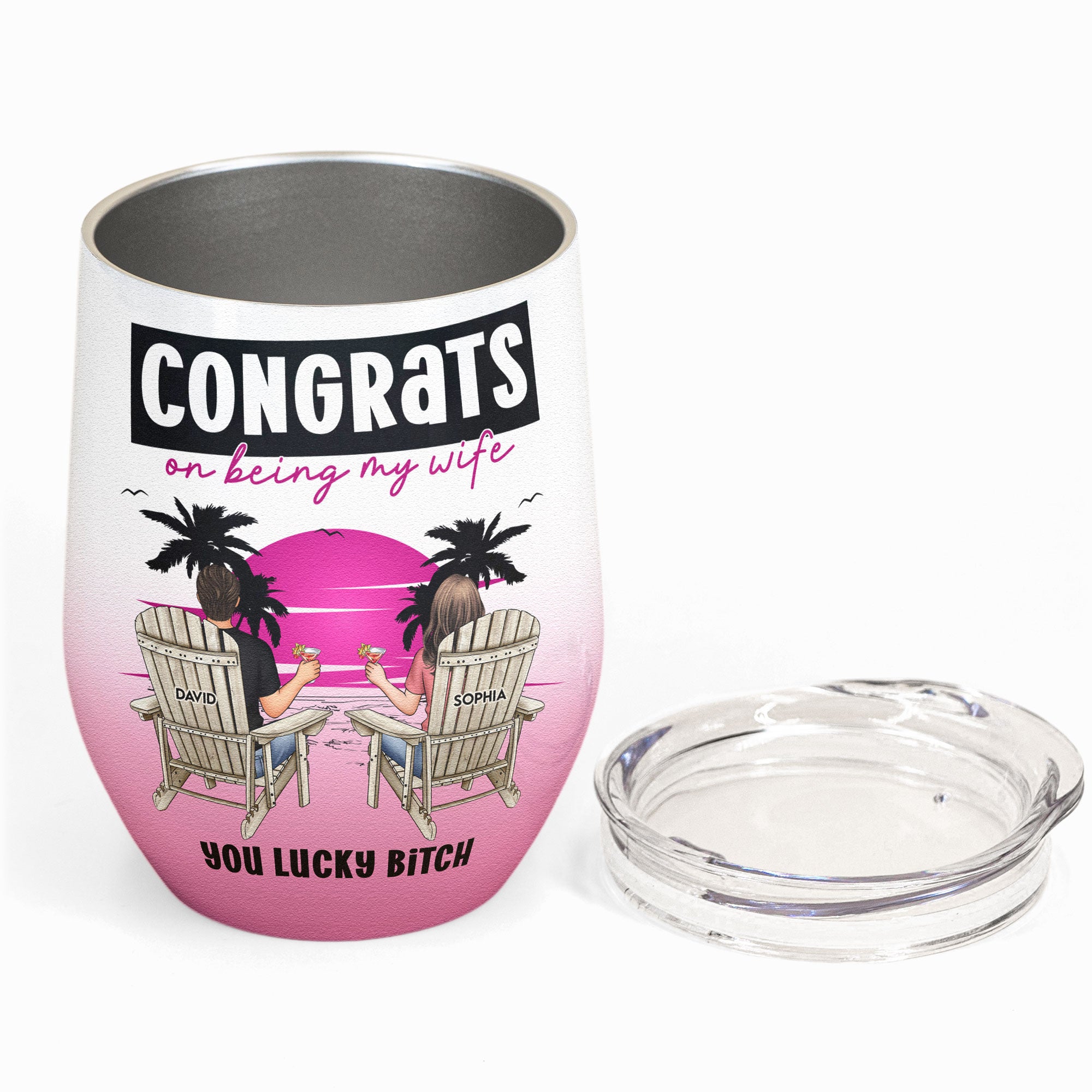 You Lucky Bitch - Personalized Wine Tumbler